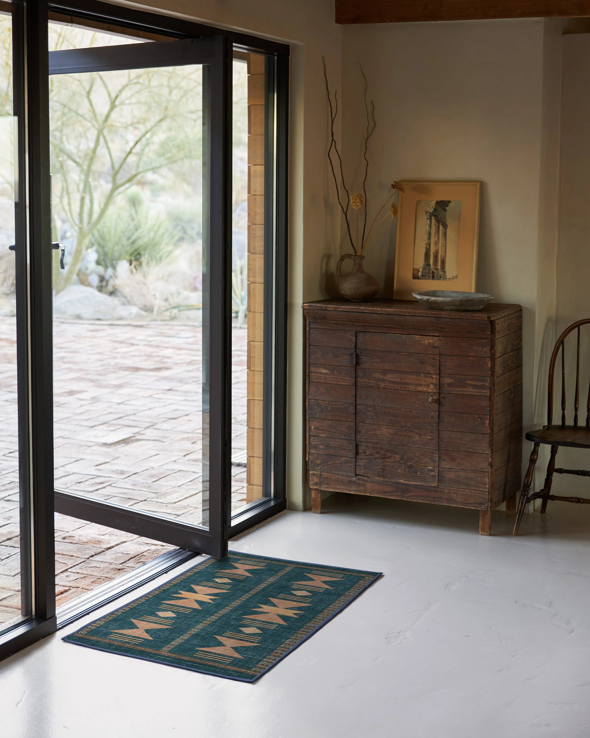 Lark Blue & Rose Flatwoven Rug - Image 5
