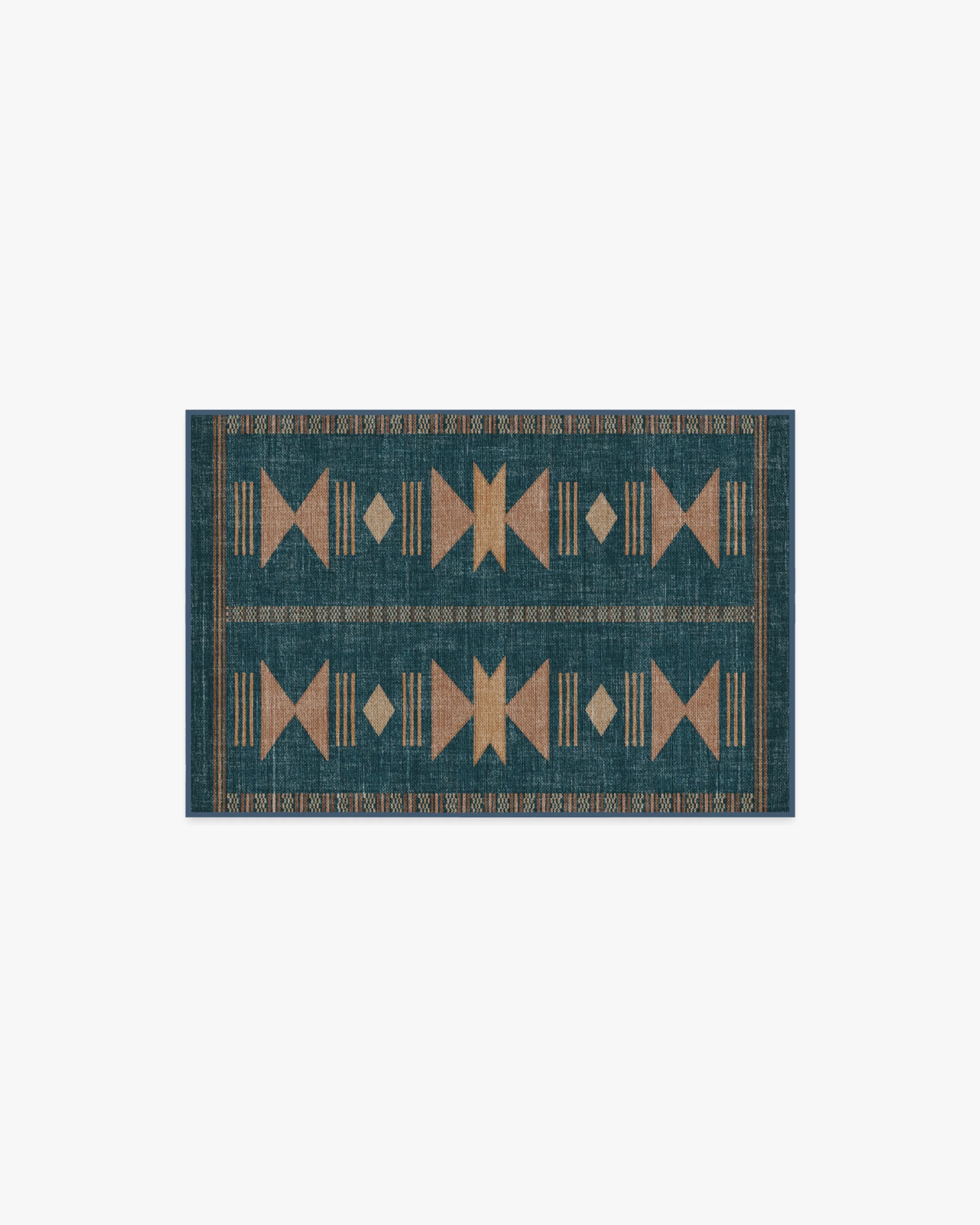 Lark Blue & Rose Flatwoven Rug - Image 8