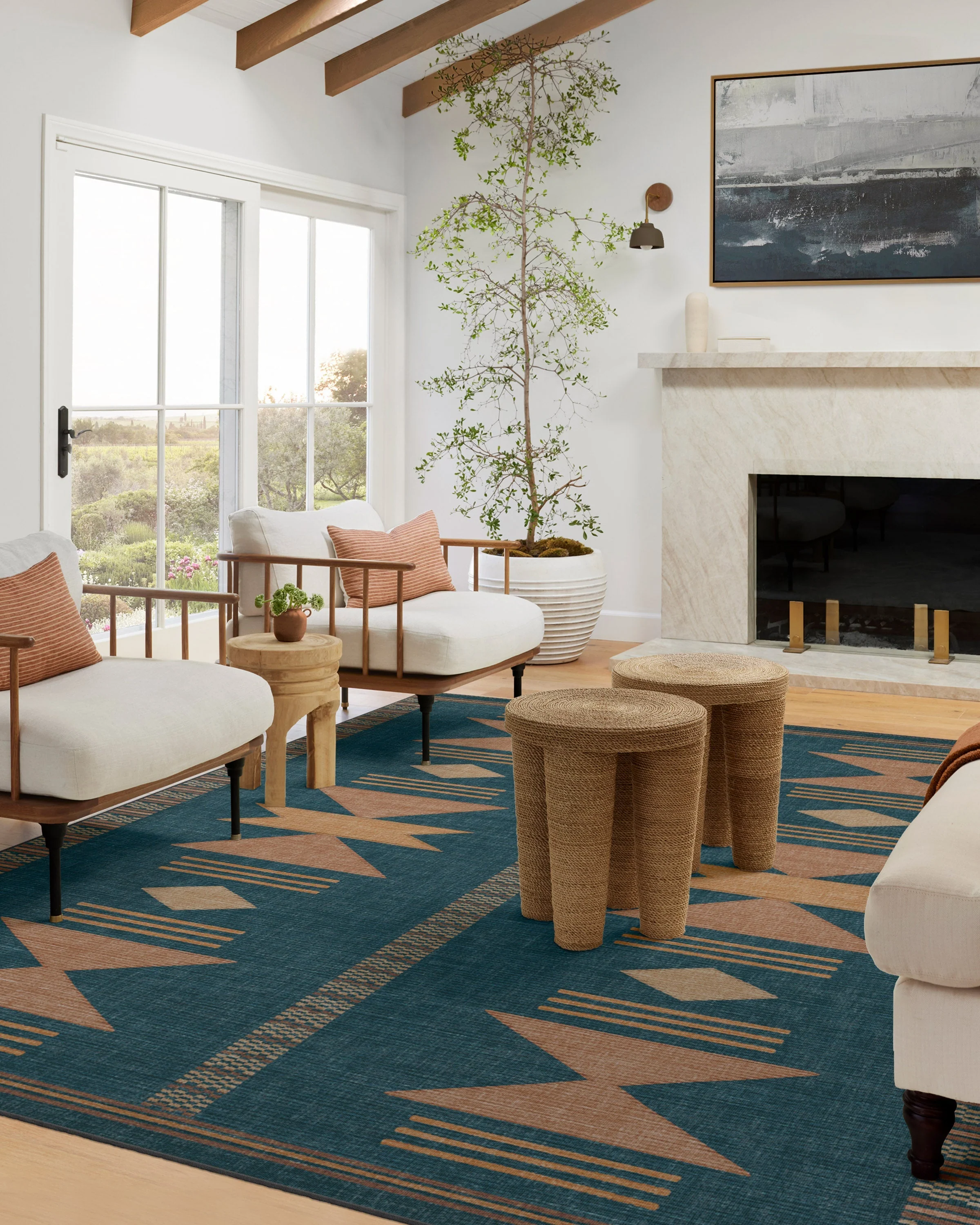 Lark Blue & Rose Rug - Image 19