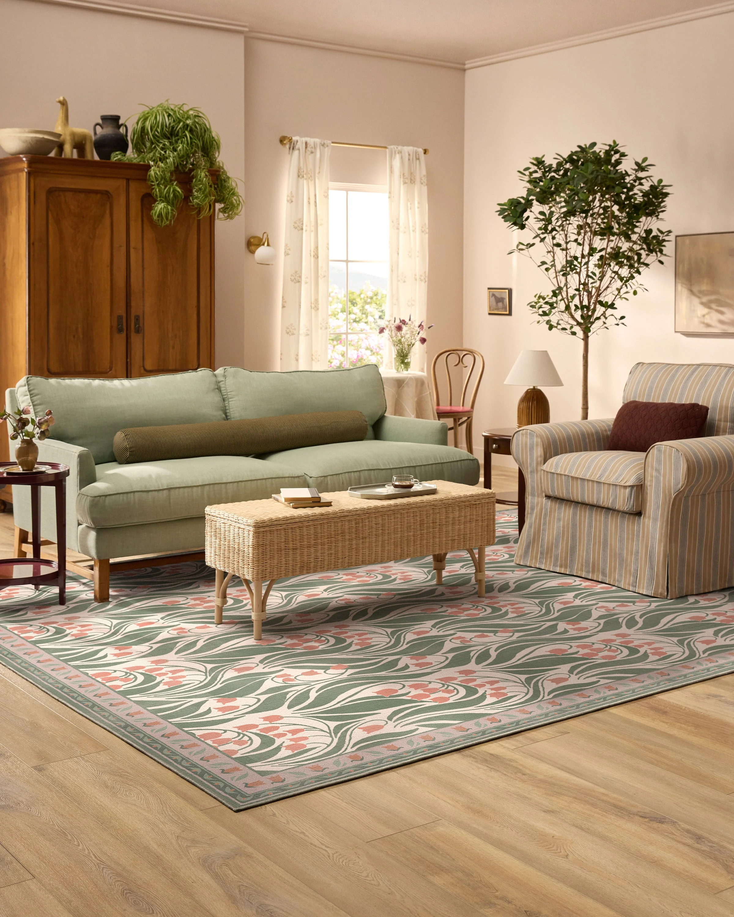 Lila Cream & Coral Rug - Image 11