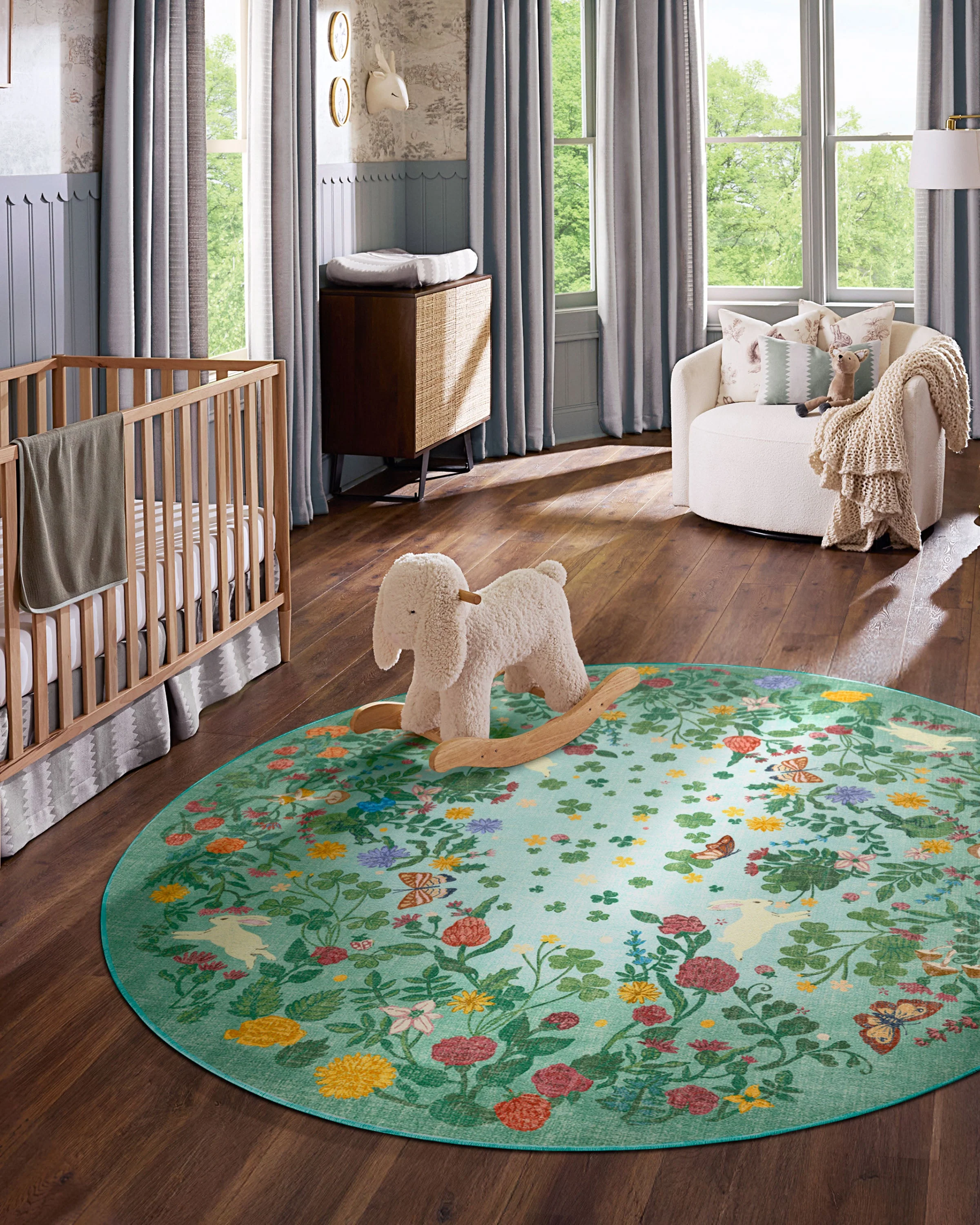 Lily Pad Meadow Multicolor Flatwoven Rug - Image 3
