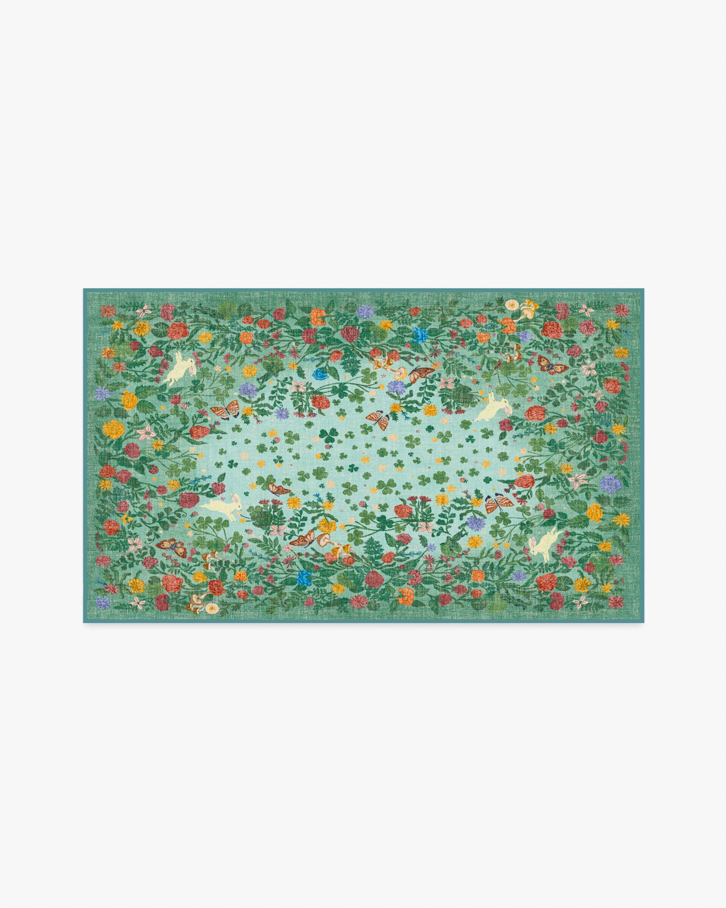 Lily Pad Meadow Multicolor Flatwoven Rug - Image 6