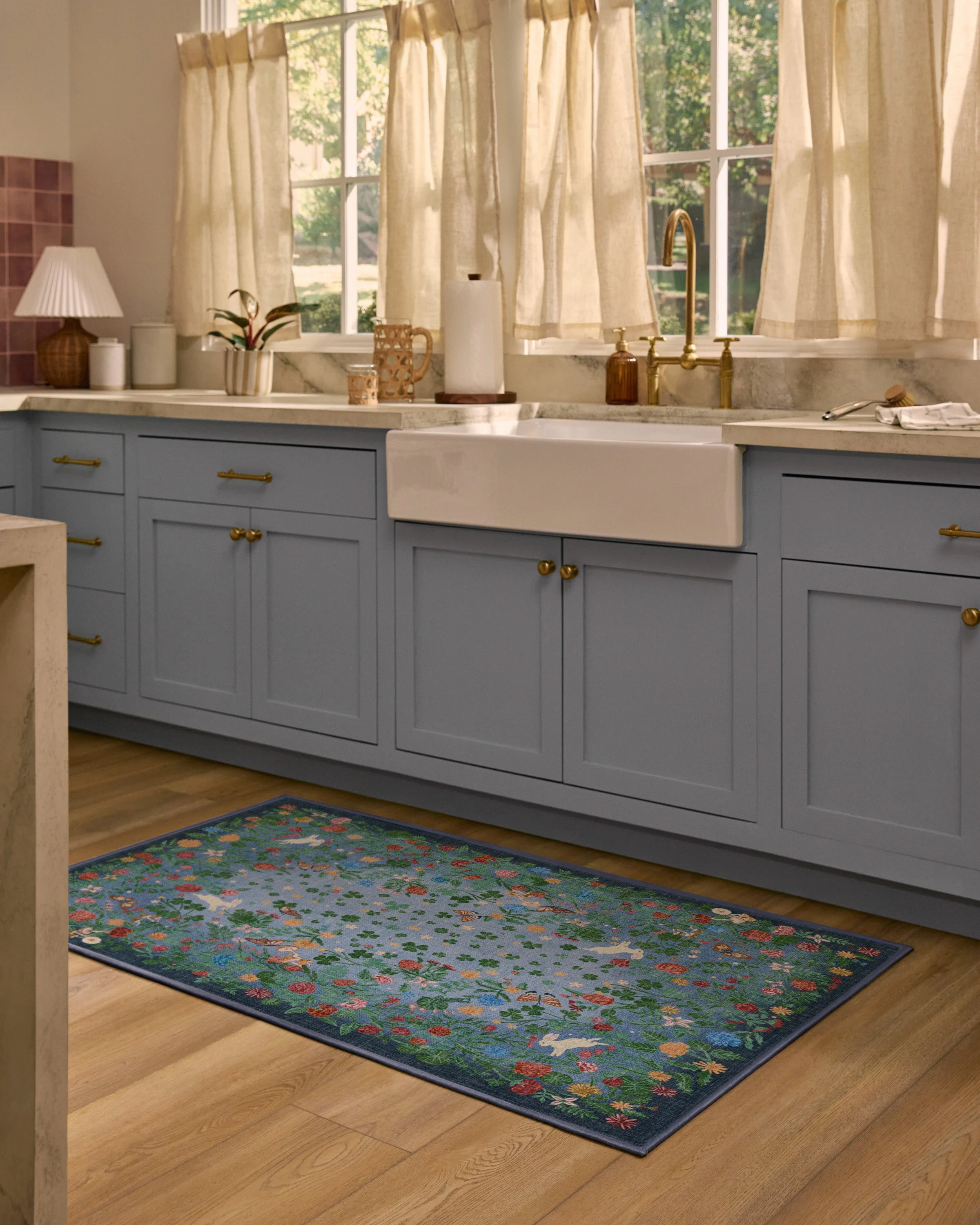 Lily Pad Midnight Multicolor Flatwoven Rug - Image 3