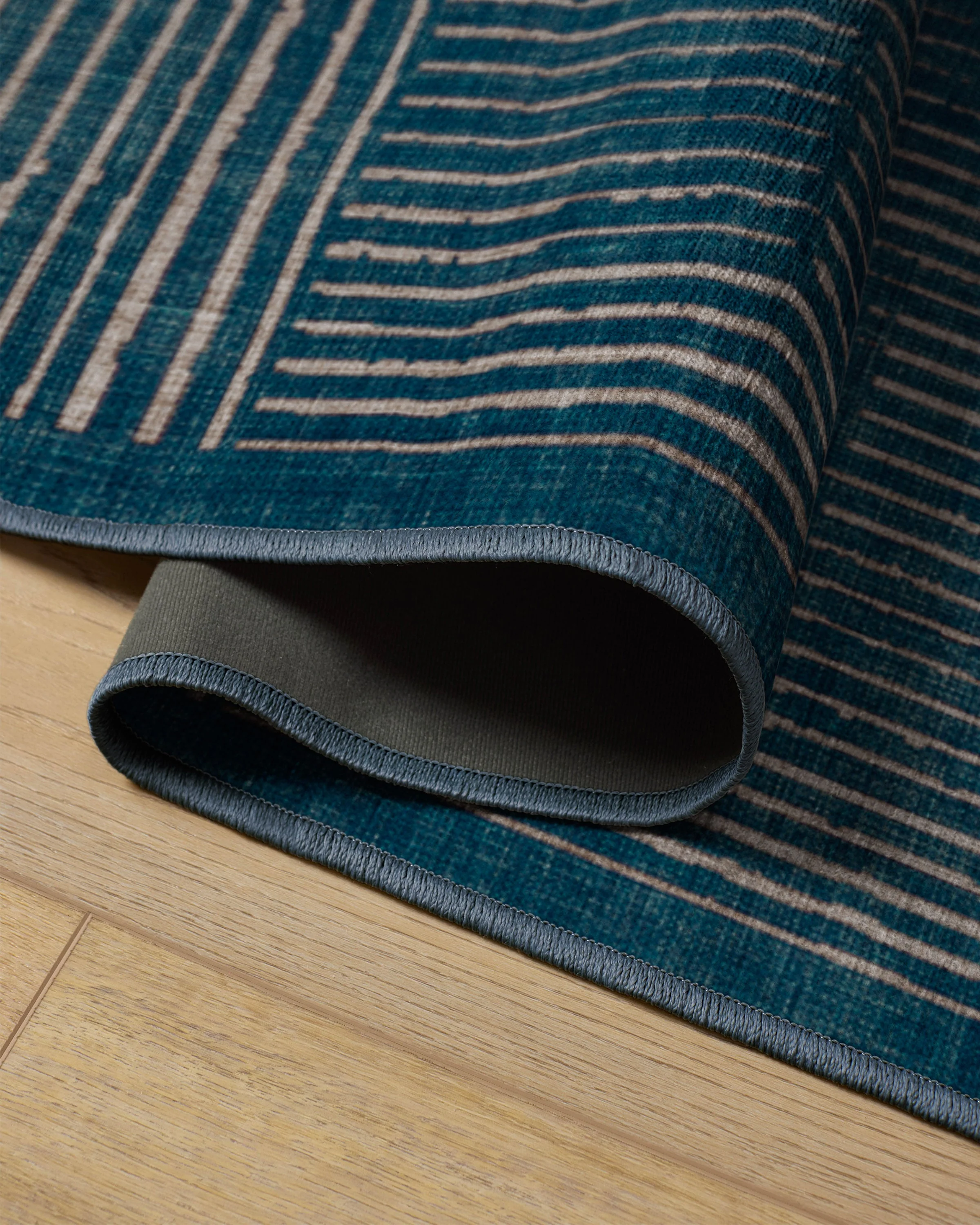 Linear Oasis Blue Flatwoven Rug - Image 13