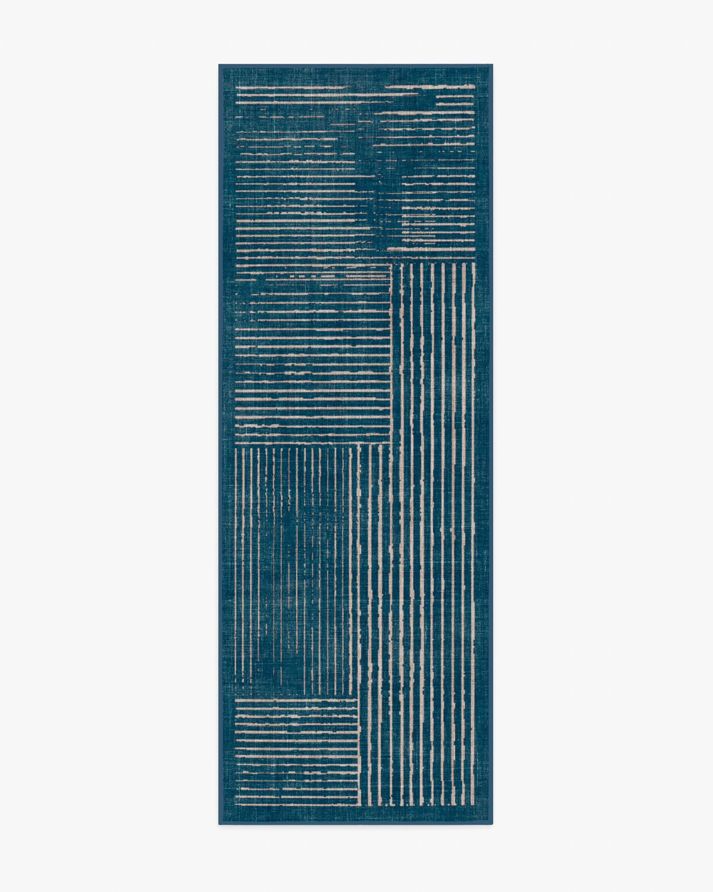Linear Oasis Blue Flatwoven Rug - Image 3