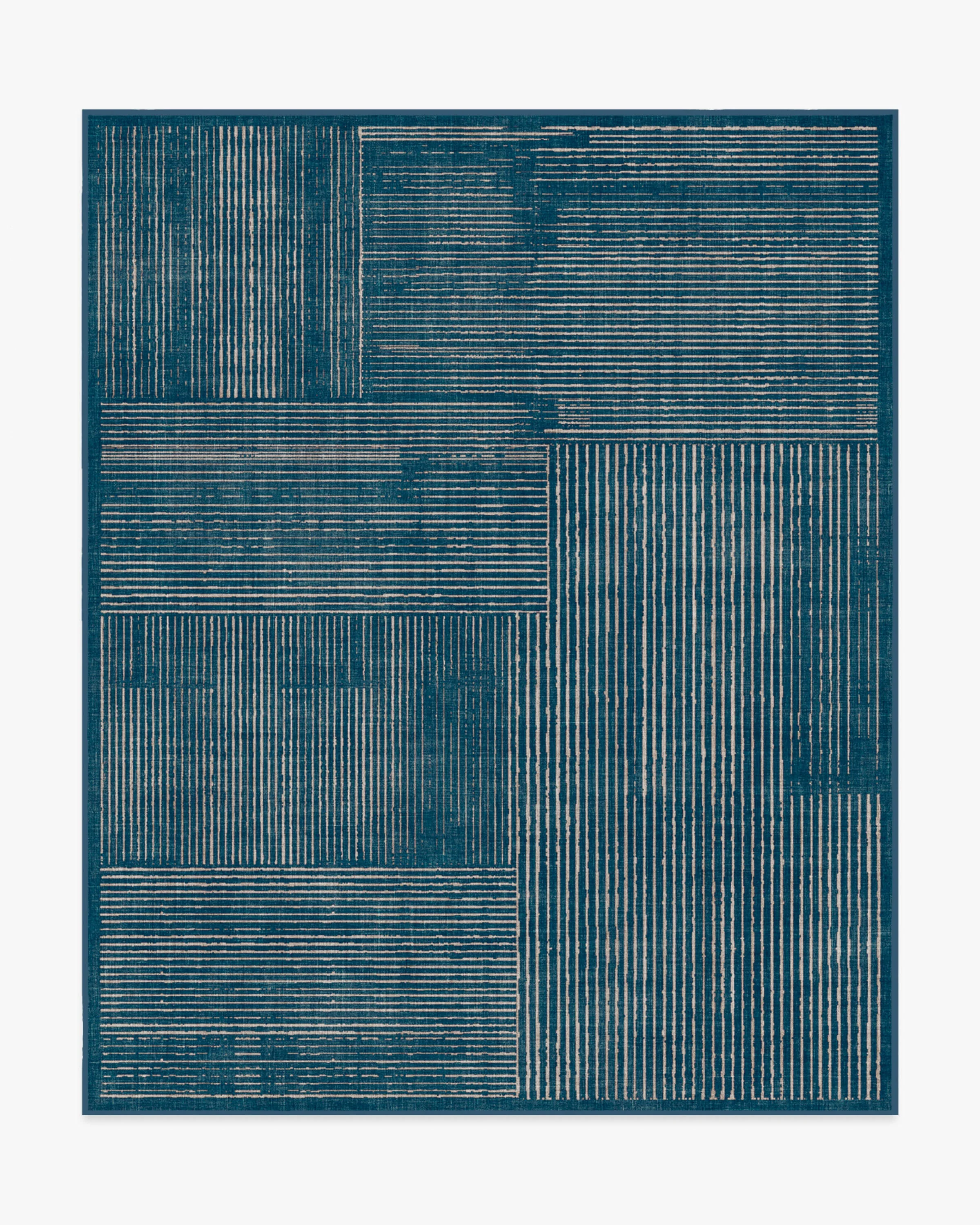 Linear Oasis Blue Flatwoven Rug - Image 6