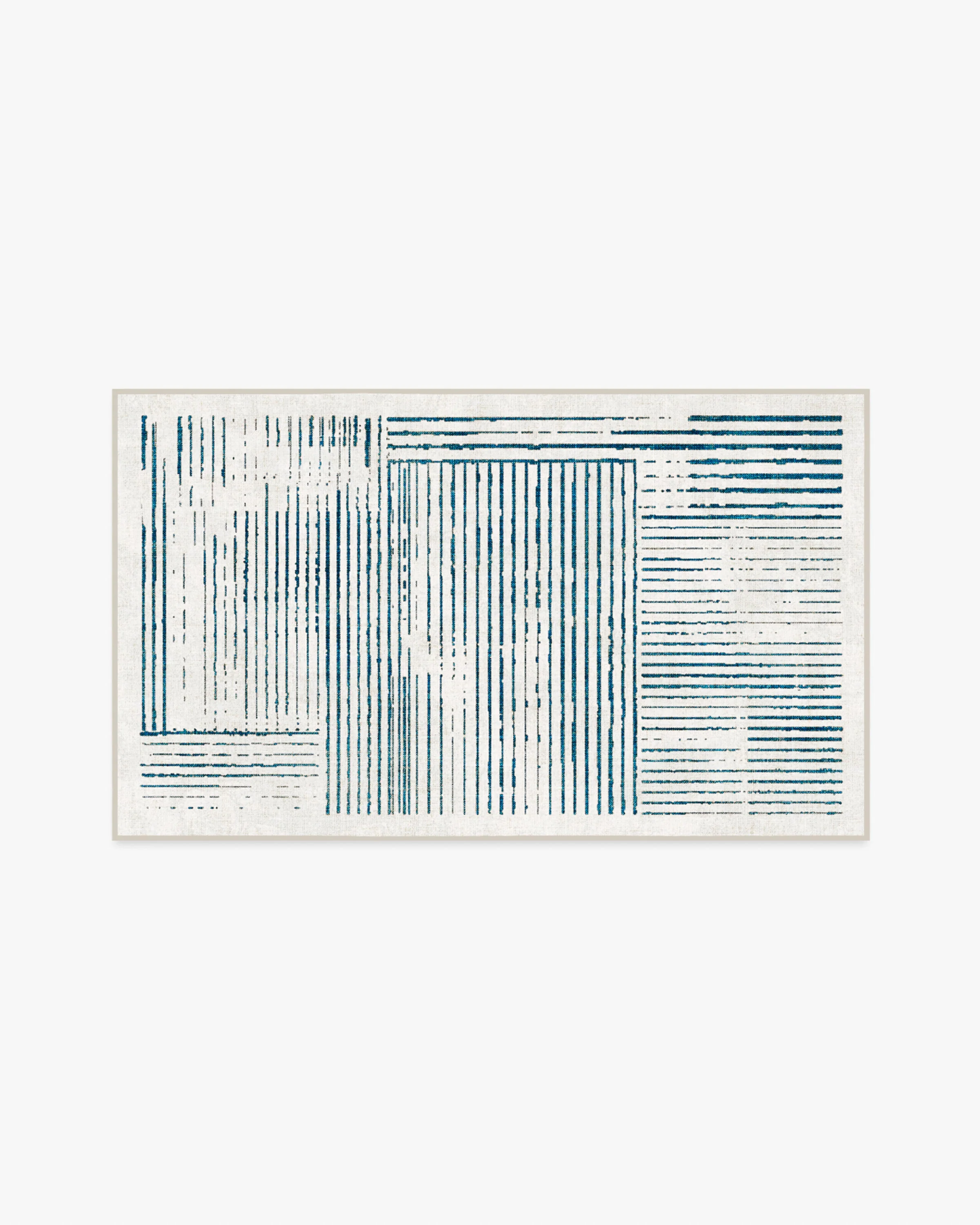 Linear Oasis Ivory & Blue Flatwoven Rug - Image 4