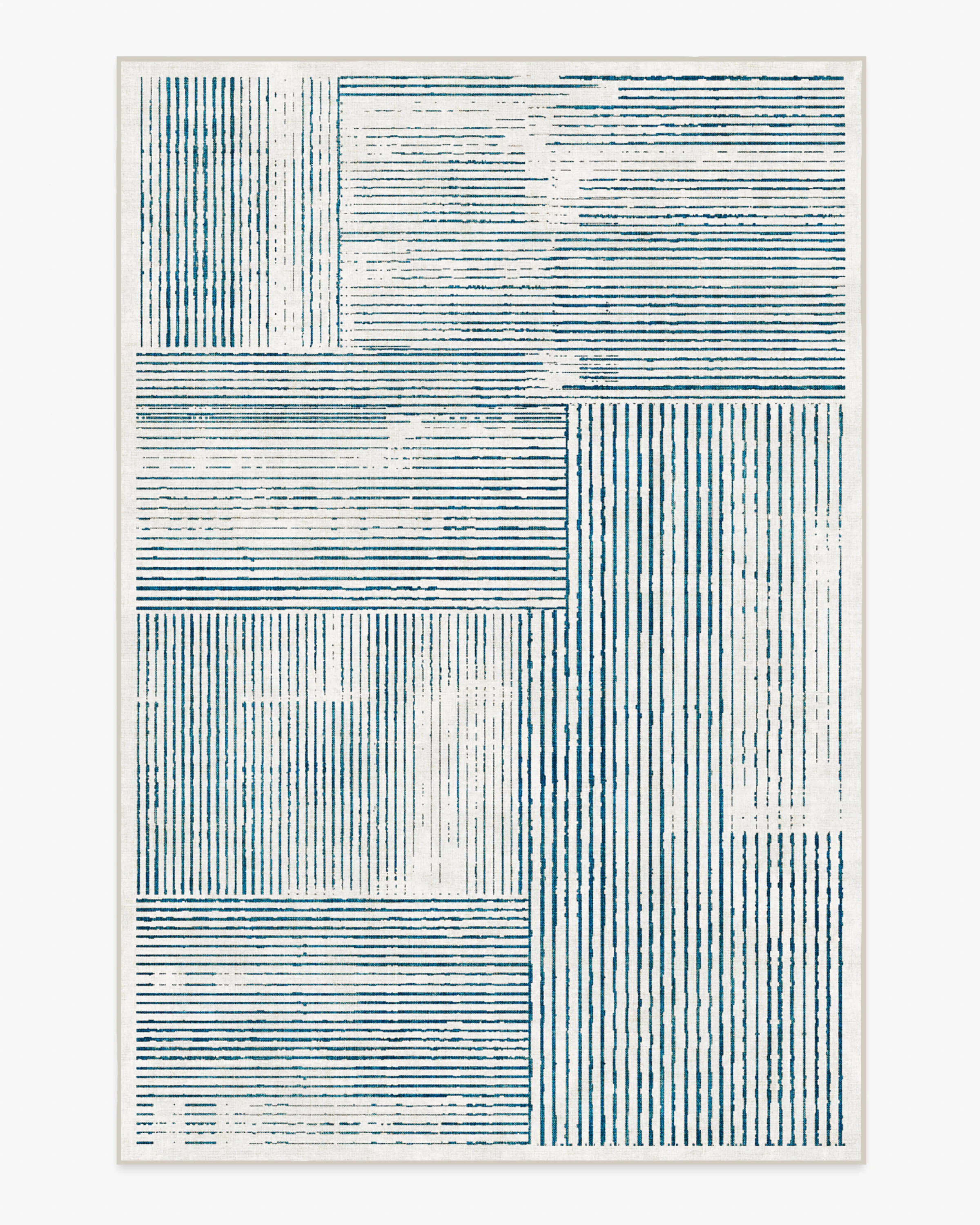 Linear Oasis Ivory & Blue Flatwoven Rug - Image 5