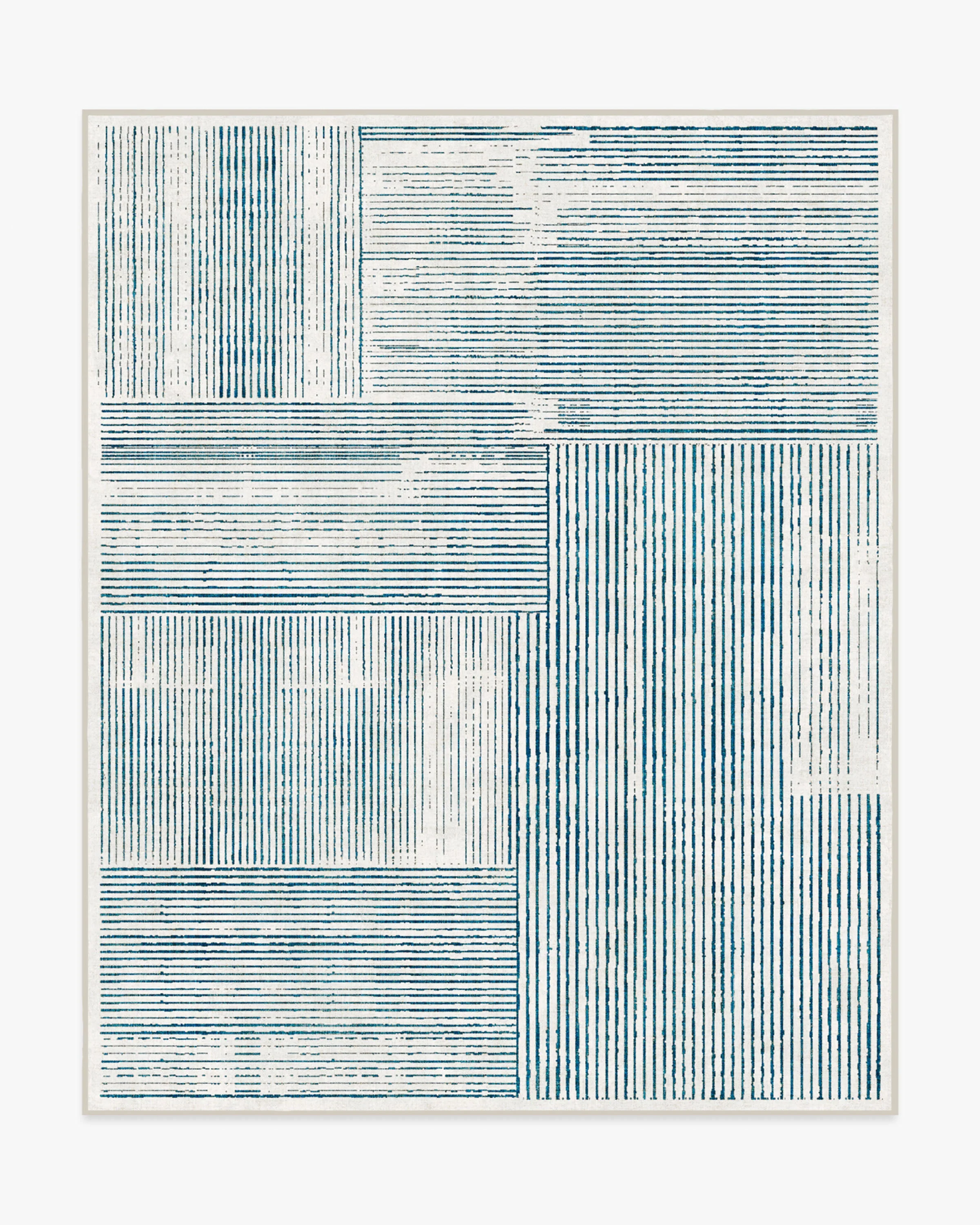 Linear Oasis Ivory & Blue Flatwoven Rug - Image 6
