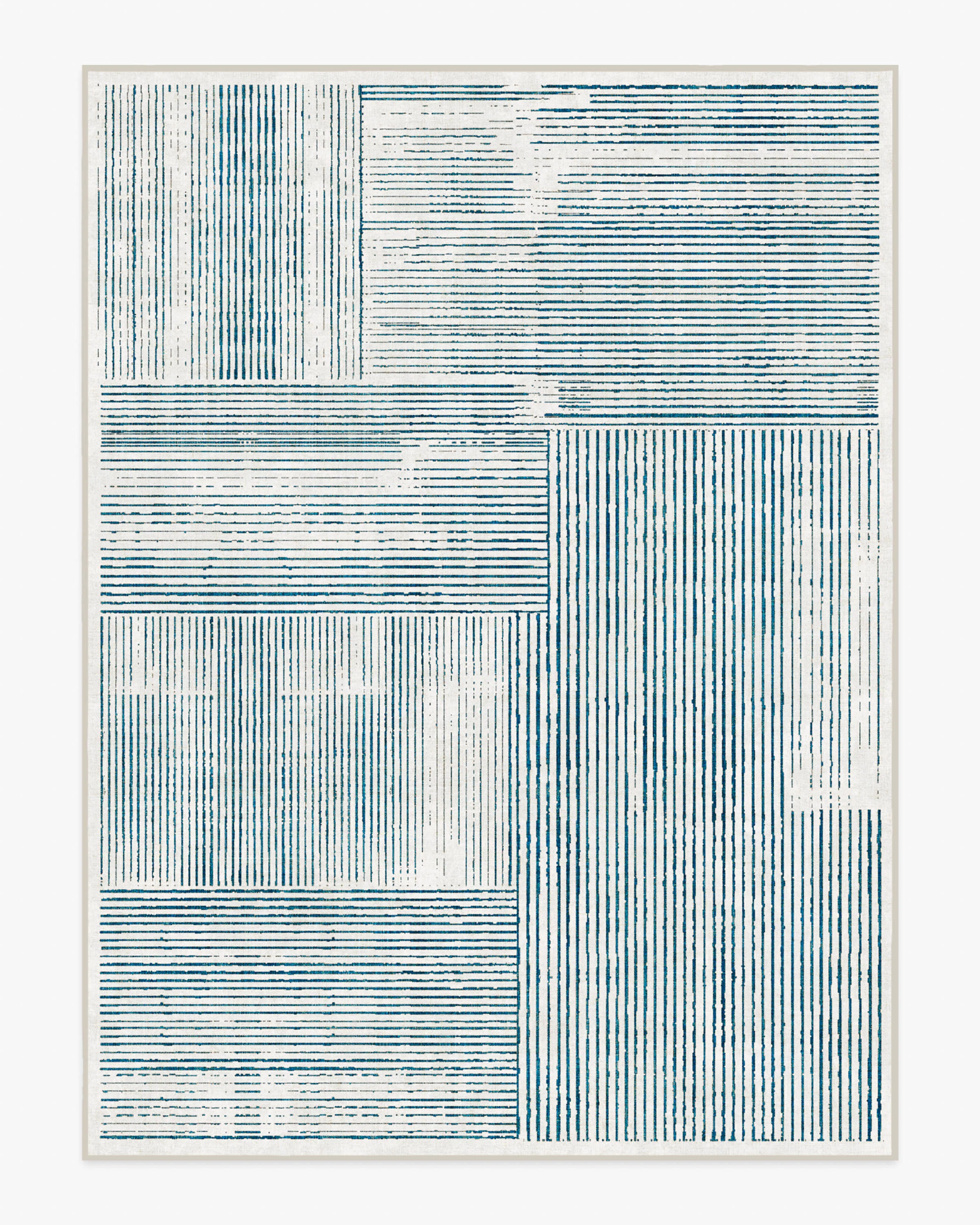 Linear Oasis Ivory & Blue Flatwoven Rug - Image 7