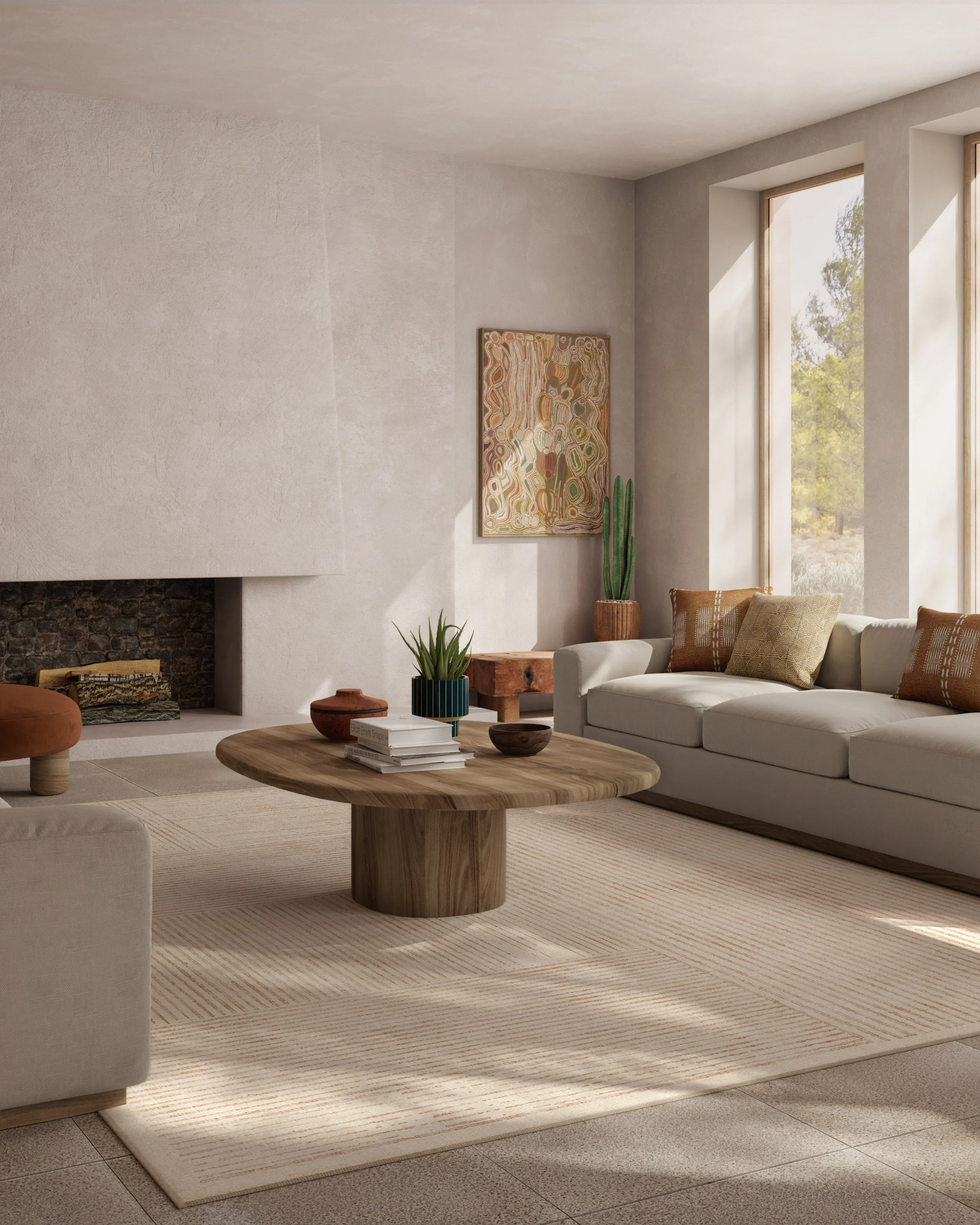 Linear Oasis Neutral Flatwoven Rug - Image 11