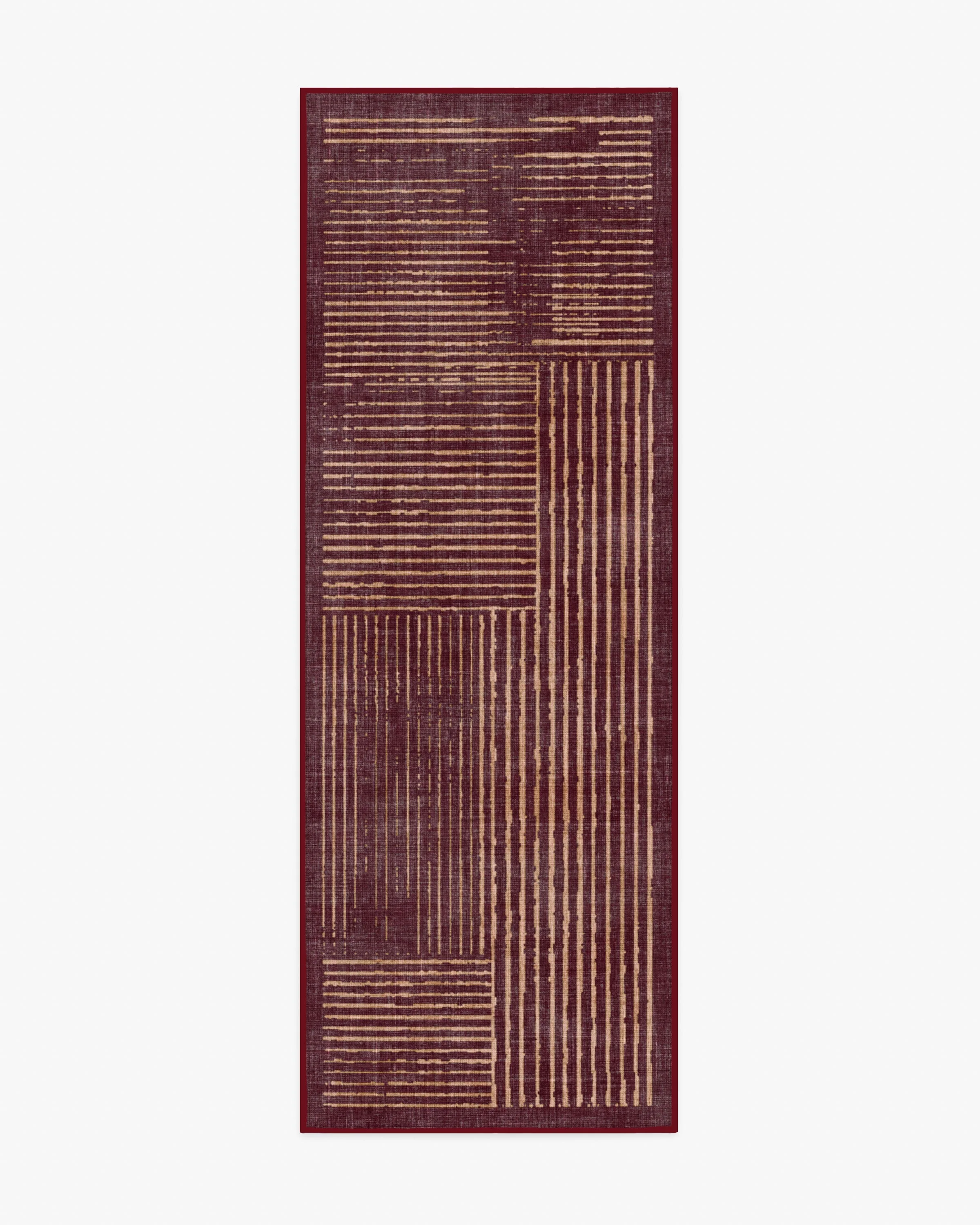 Linear Oasis Rust Red Flatwoven Rug - Image 3