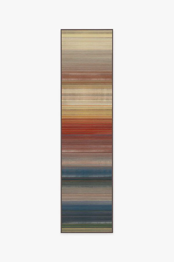Linear Striped Multicolor Flatwoven Rug - Image 11