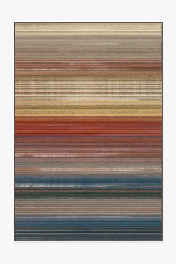 Linear Striped Multicolor Flatwoven Rug - Image 14