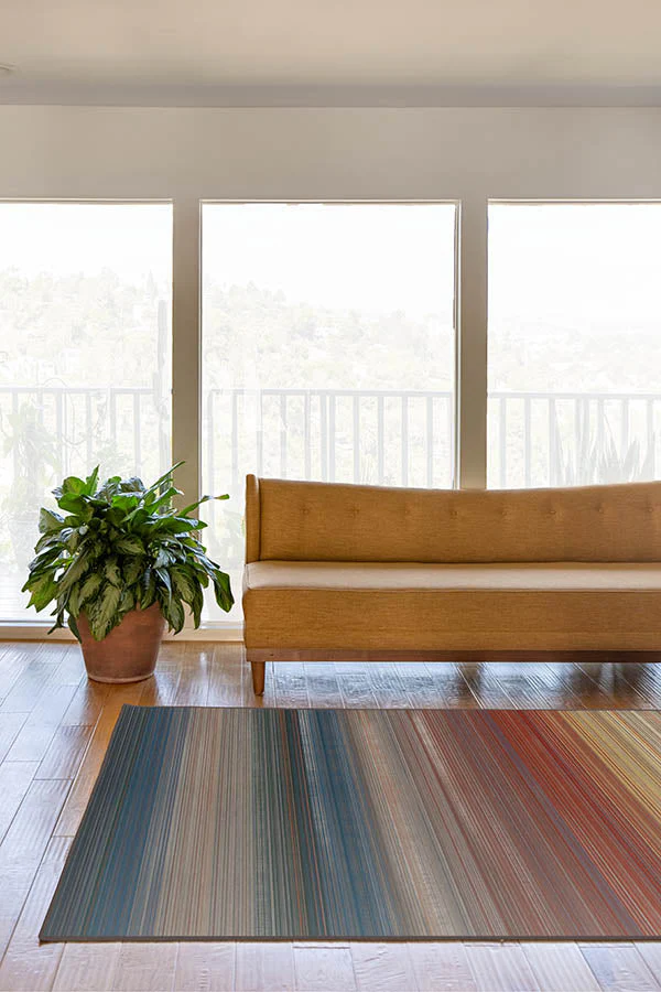 Linear Striped Multicolor Flatwoven Rug - Image 3