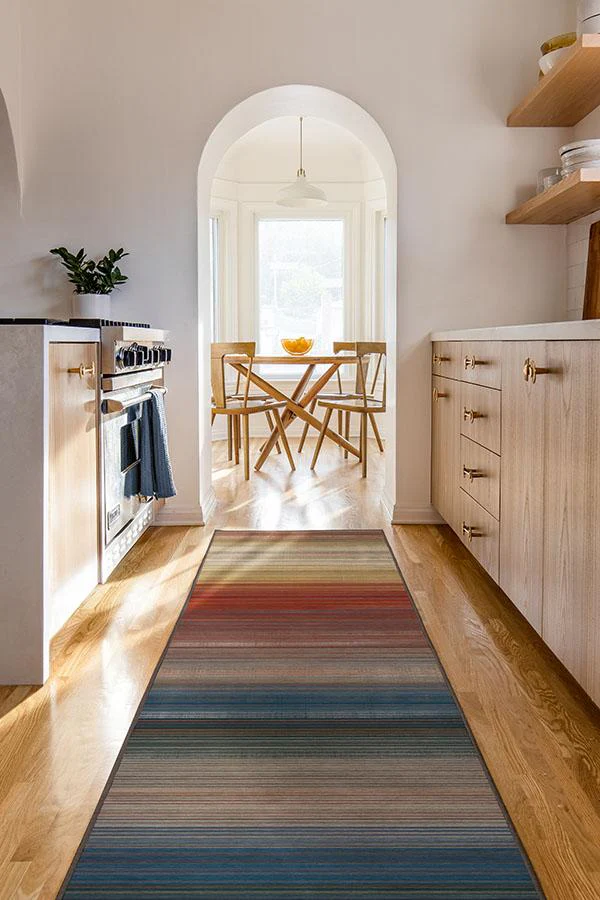Linear Striped Multicolor Flatwoven Rug - Image 4