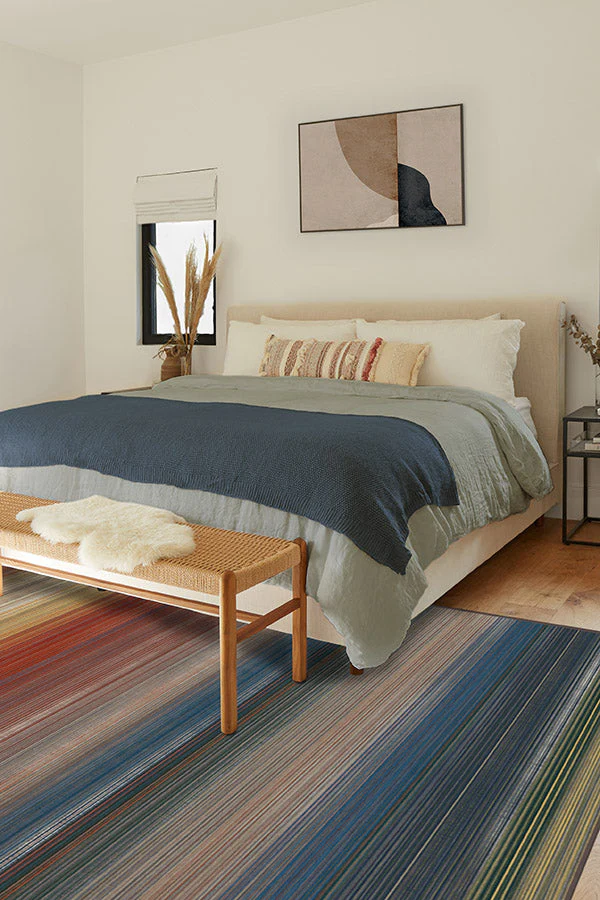 Linear Striped Multicolor Flatwoven Rug - Image 8