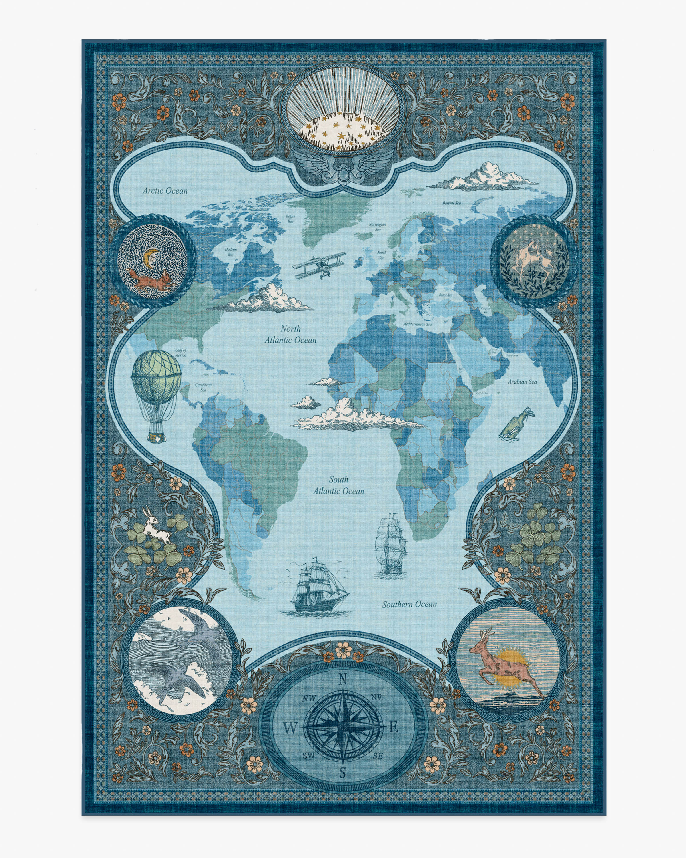 Little Explorer Blue & Grey Rug - Image 8