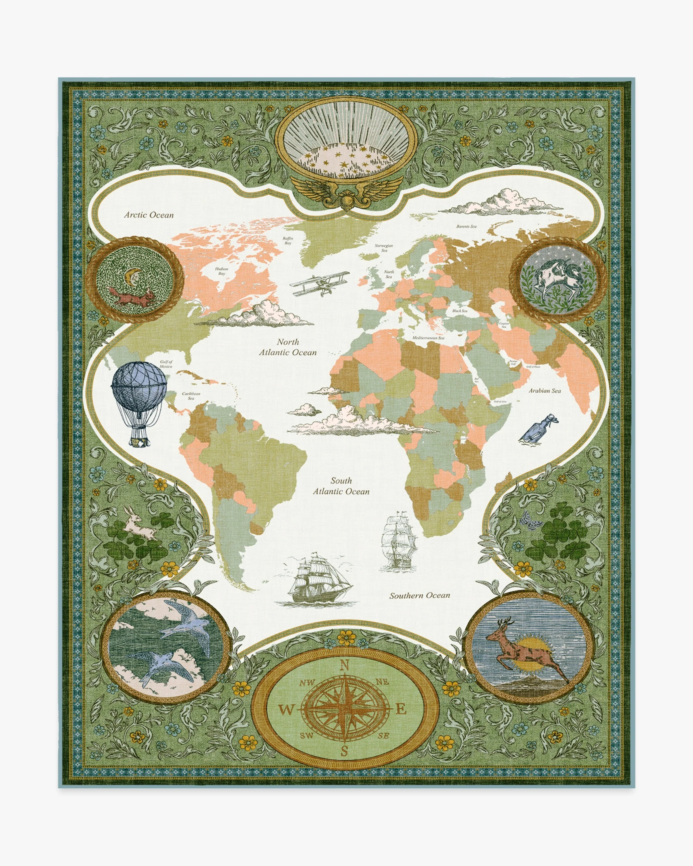 Little Explorer Gold & Green Flatwoven Rug - Image 8