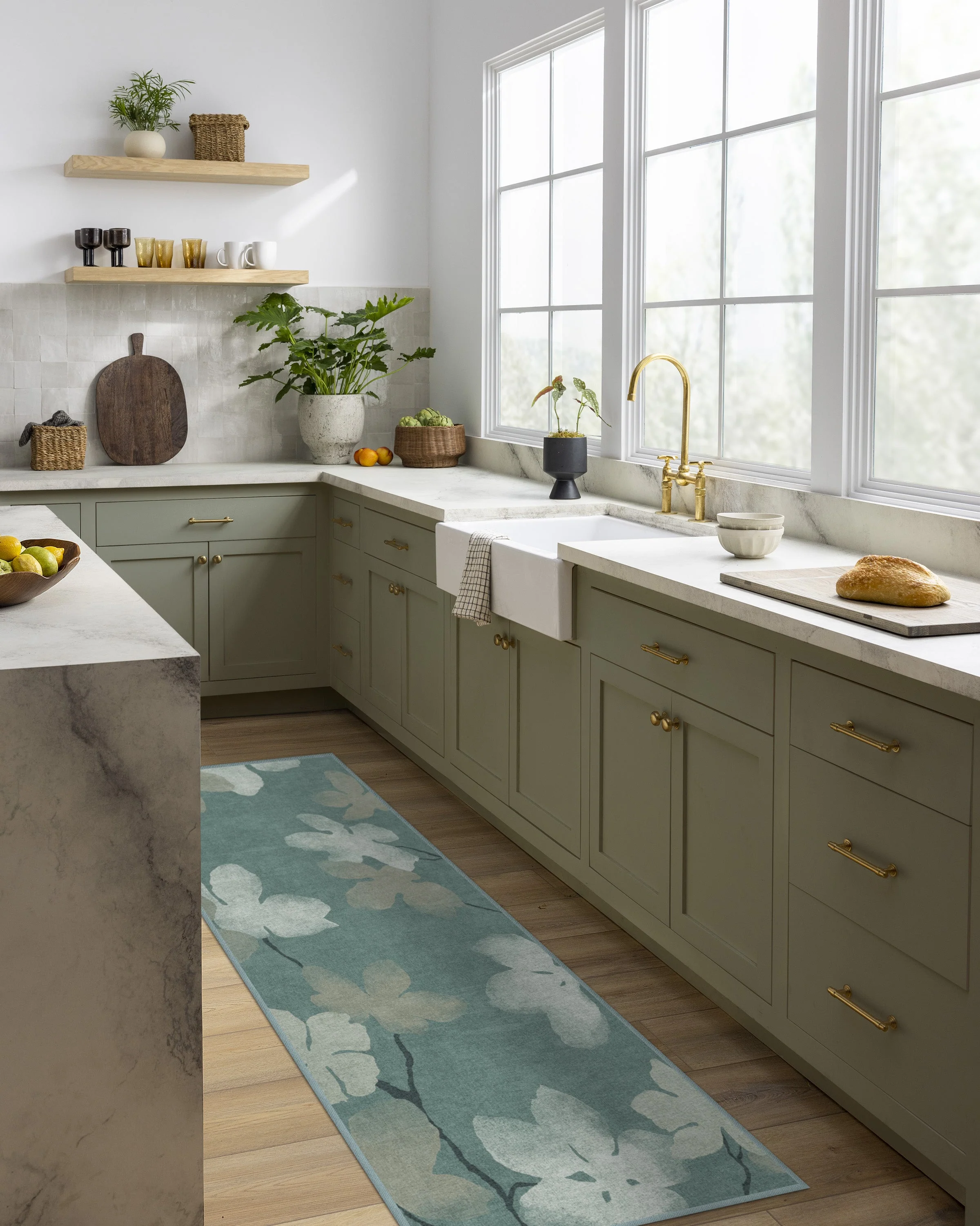 Magnolia Teal Flatwoven Rug - Image 4