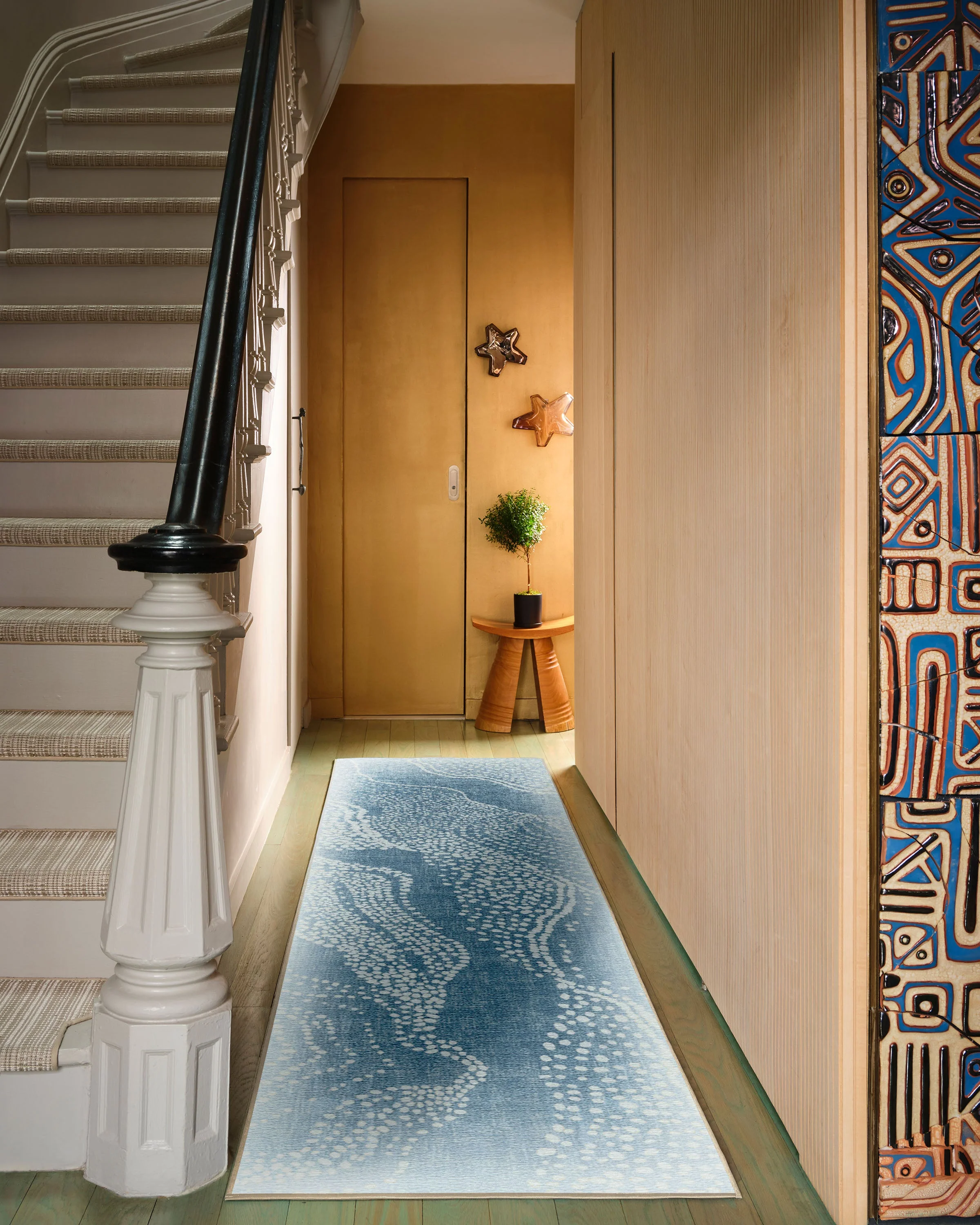 Adorned Soft Blue Flatwoven Rug by Malene Barnett - Image 4