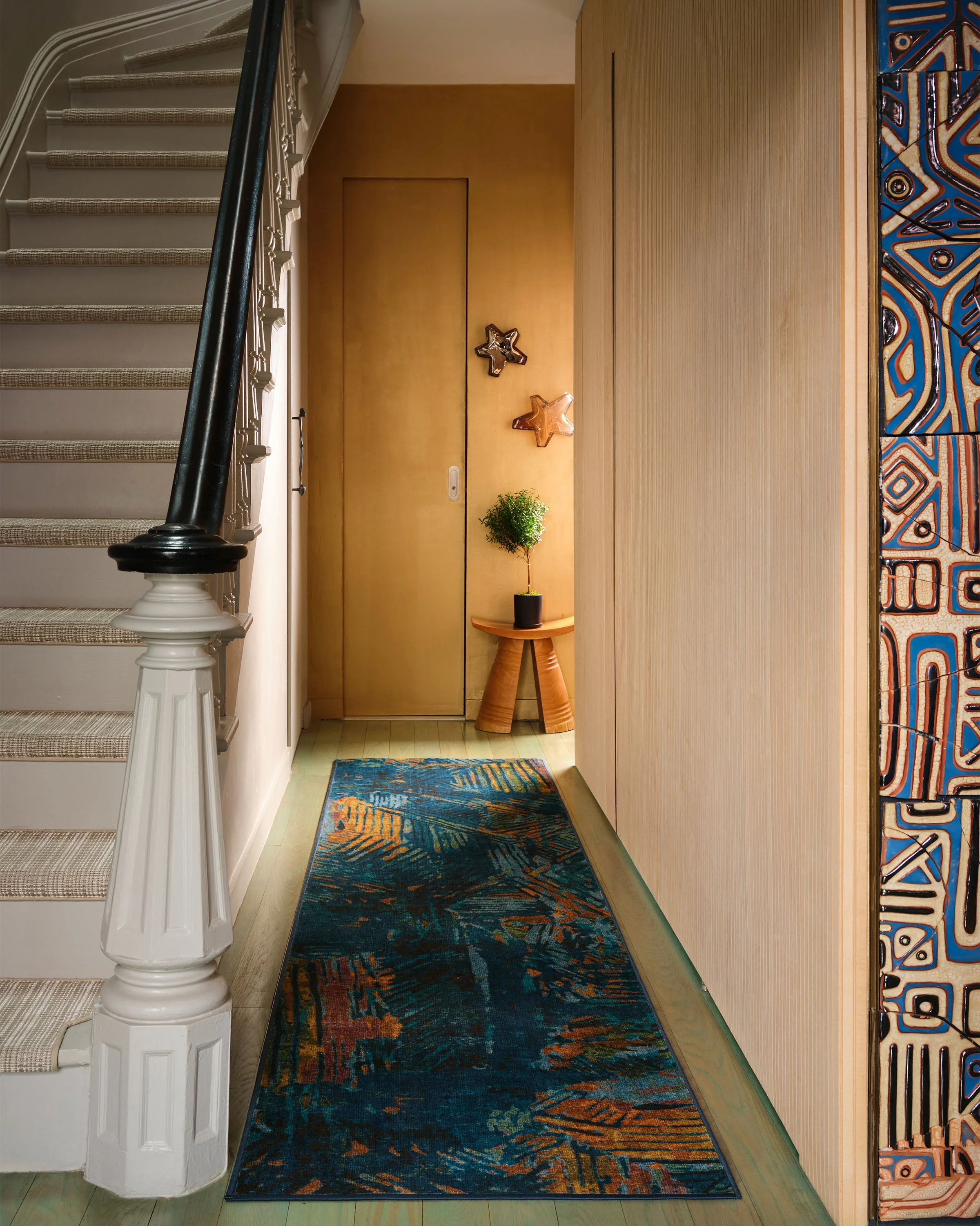 Sgraffito Royal Blue Flatwoven Rug by Malene Barnett - Image 4