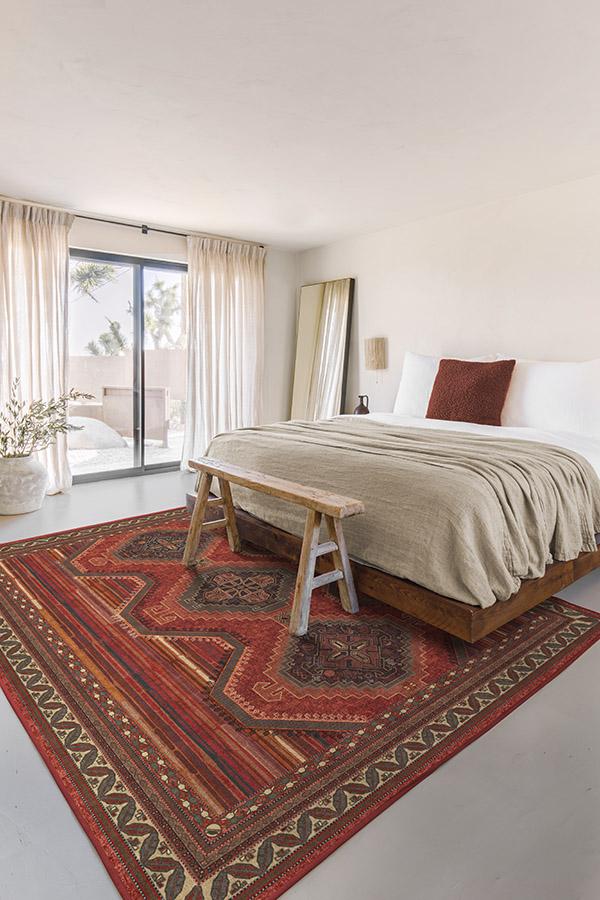 Mandalore Scarlet Red Flatwoven Rug - Image 8