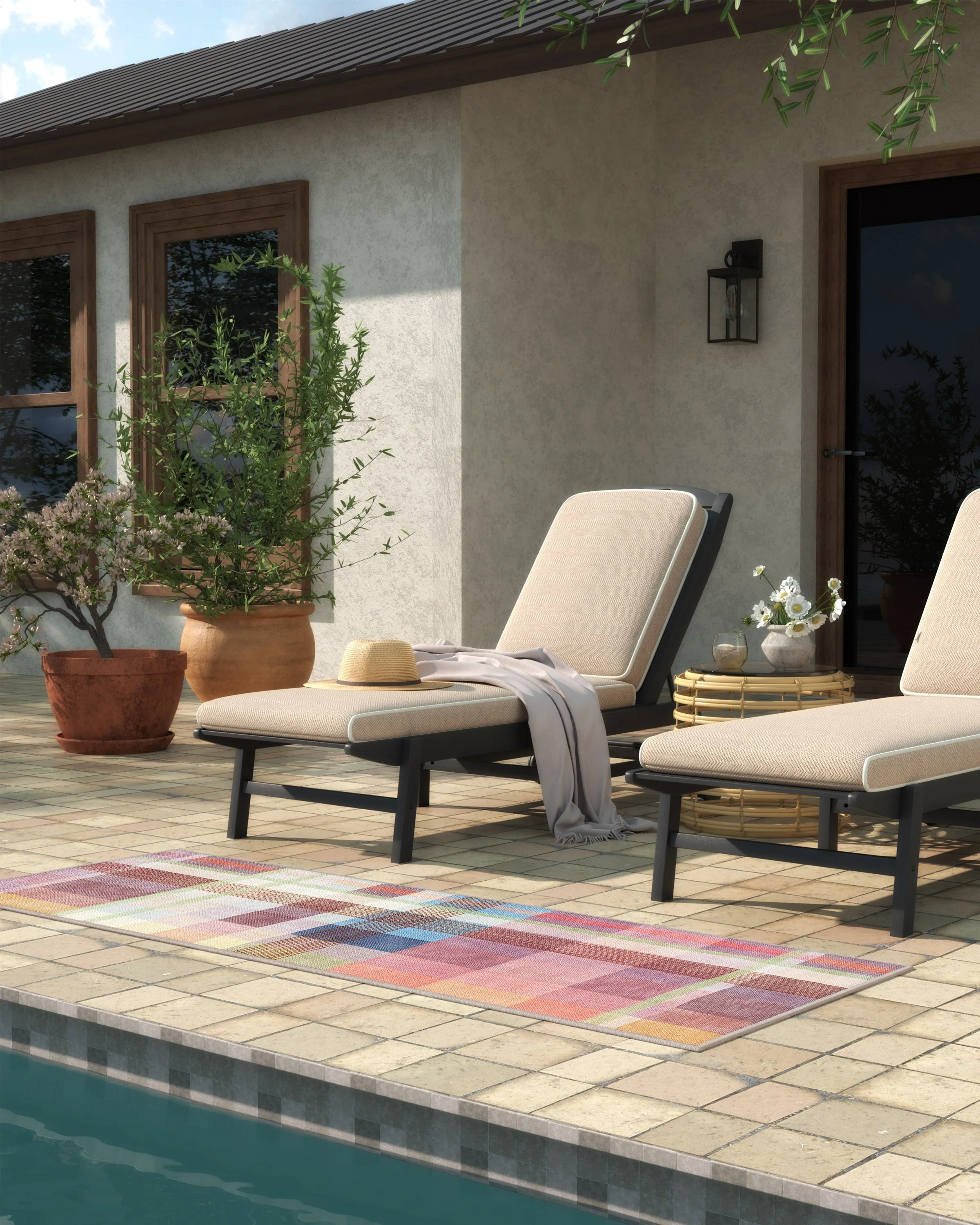 Margot Plaid Berry Multicolor Outdoor Rug - Image 4