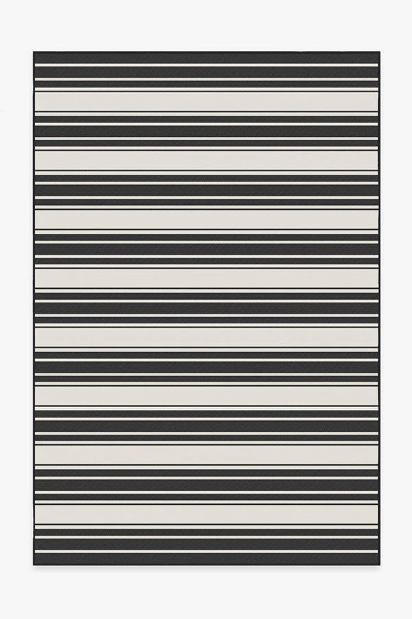 Marina Stripe Black Outdoor Rug - Image 10