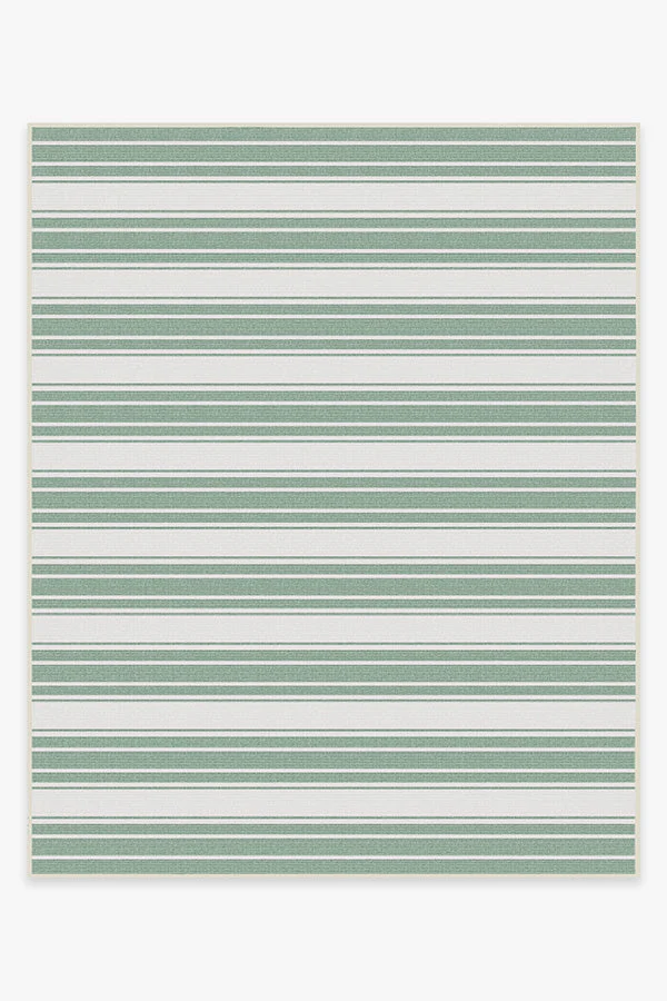Marina Stripe Sage Green Outdoor Rug - Image 11