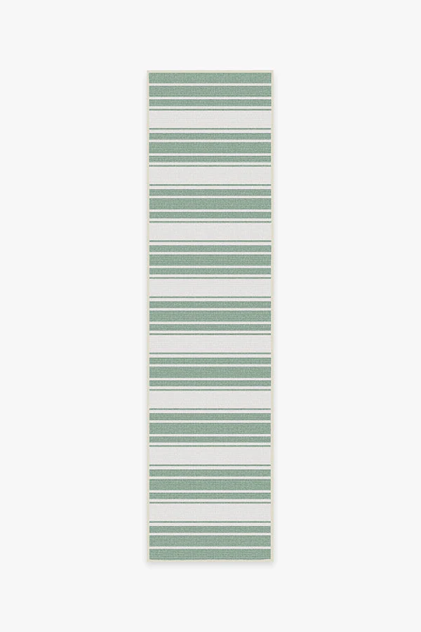 Marina Stripe Sage Green Outdoor Rug - Image 8