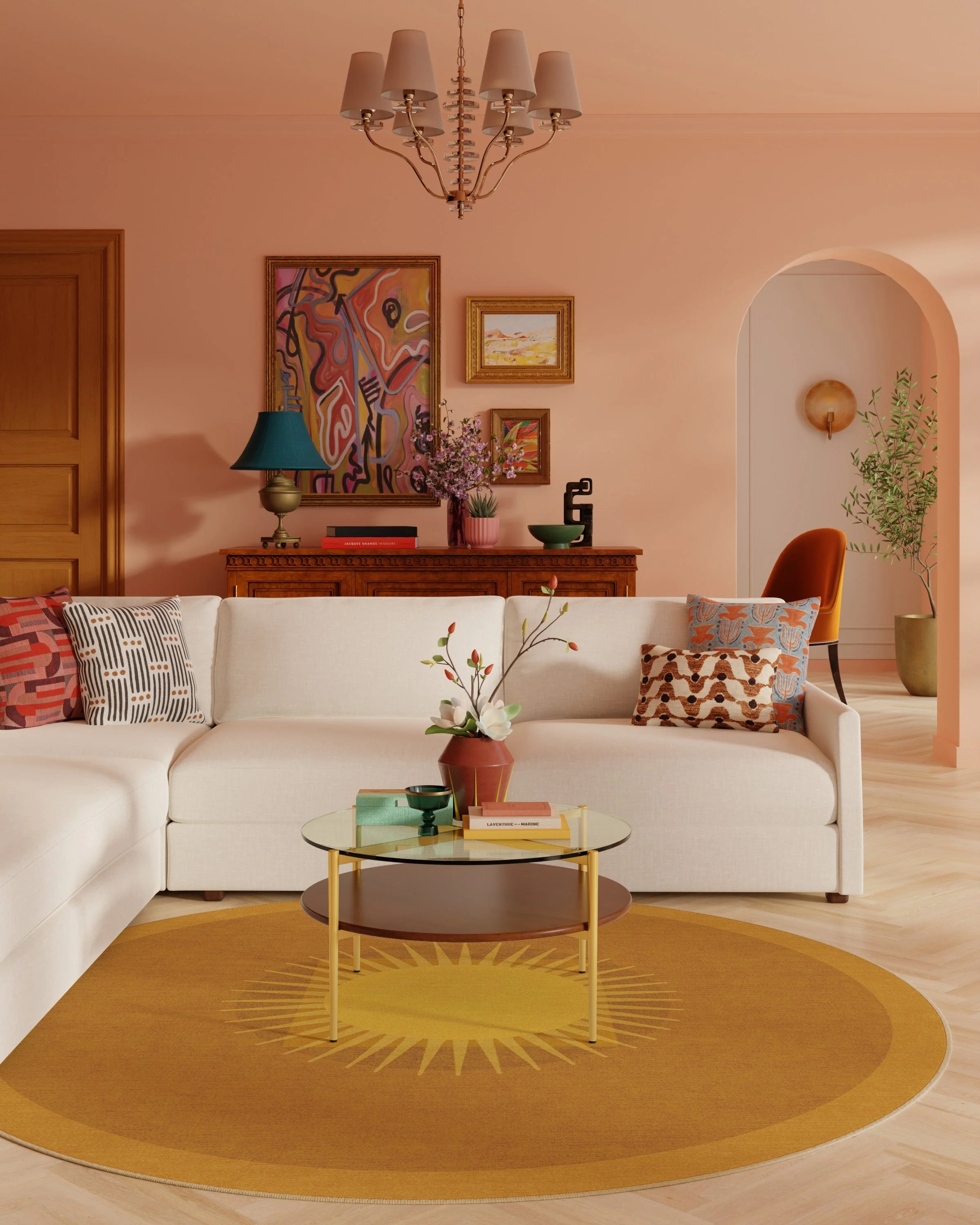 Helios Gold Flatwoven Rug by Matthew Williamson - Image 6