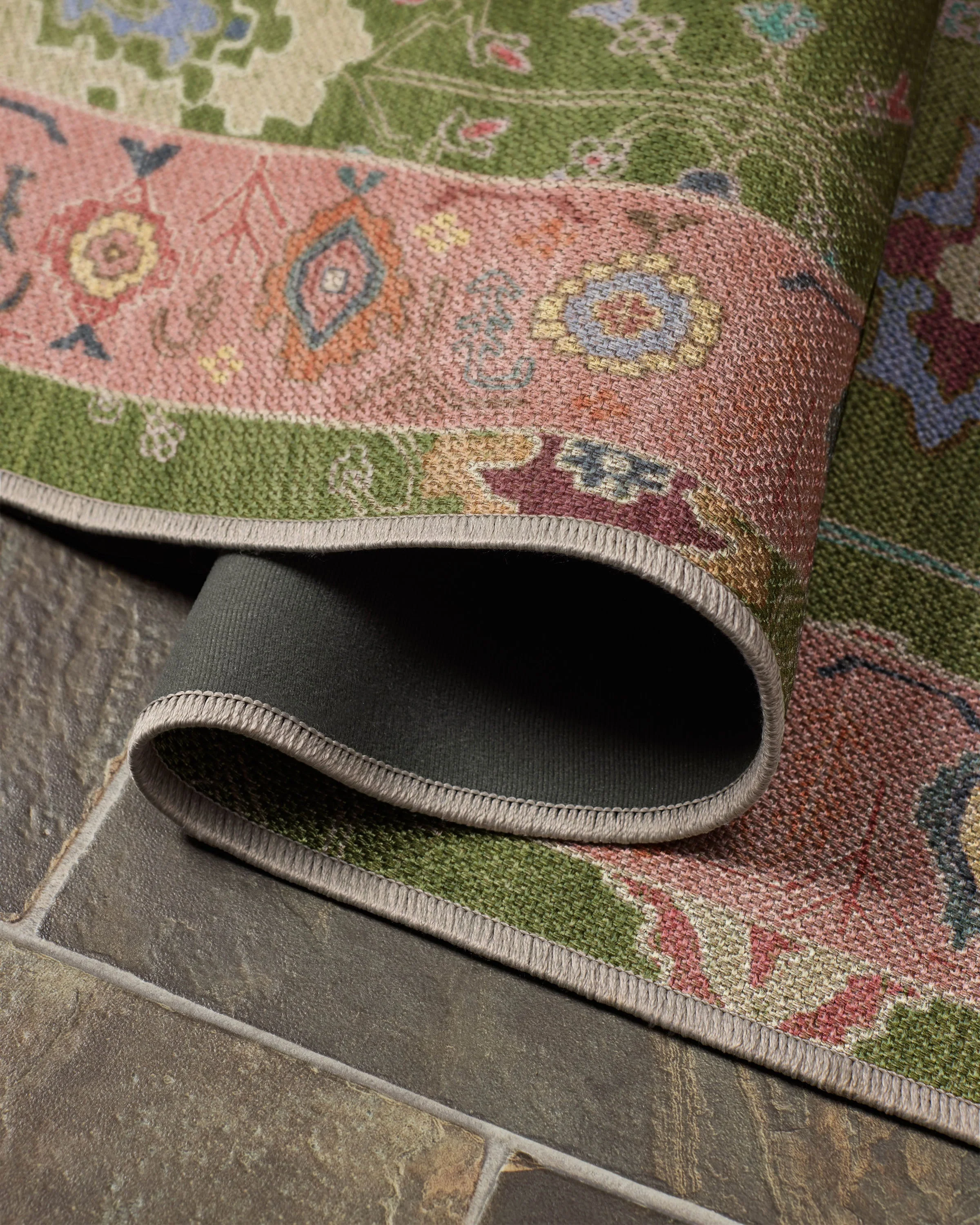 Mehr Green & Soft Pink Outdoor Rug - Image 10
