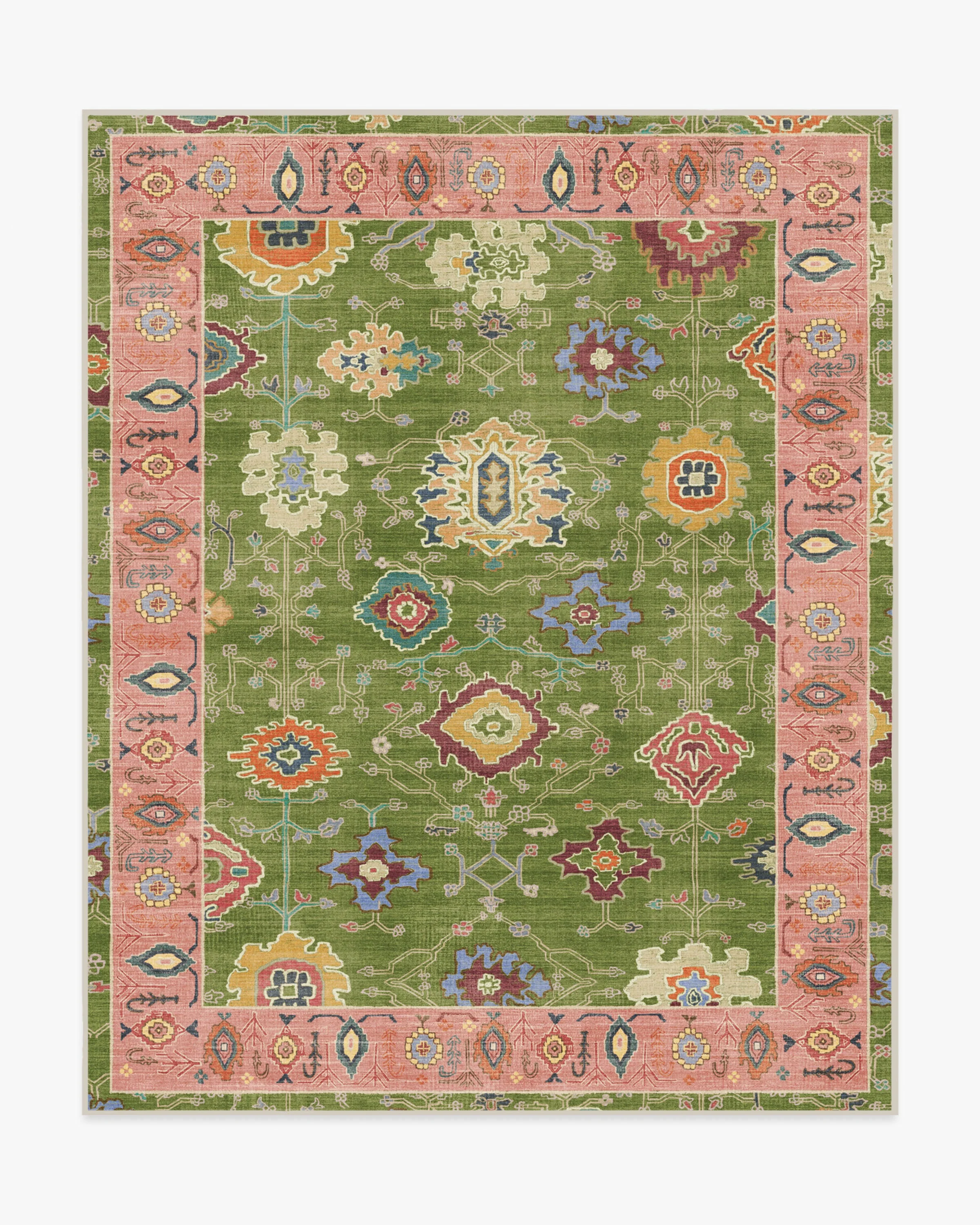 Mehr Green & Soft Pink Outdoor Rug - Image 8