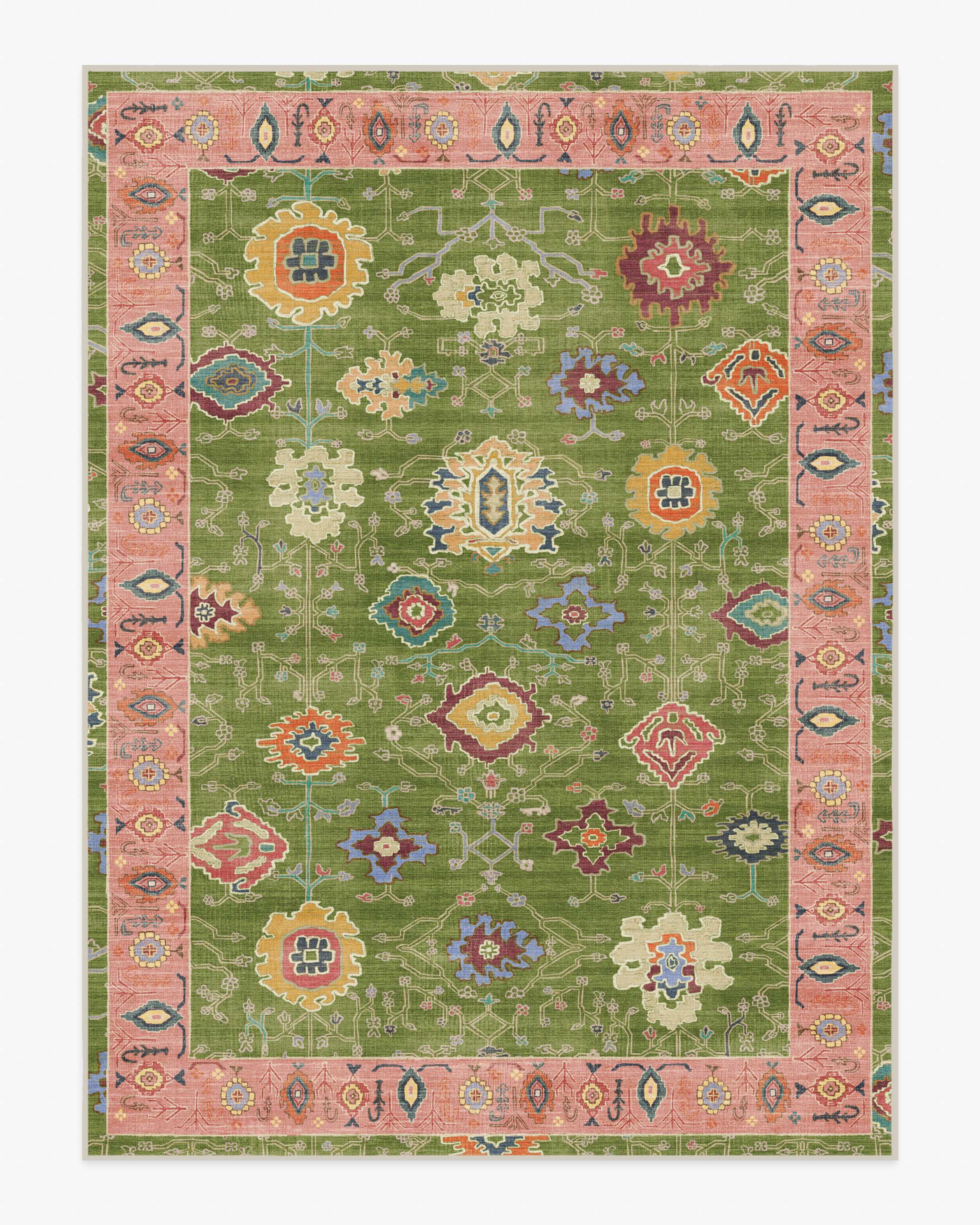 Mehr Green & Soft Pink Outdoor Rug - Image 9