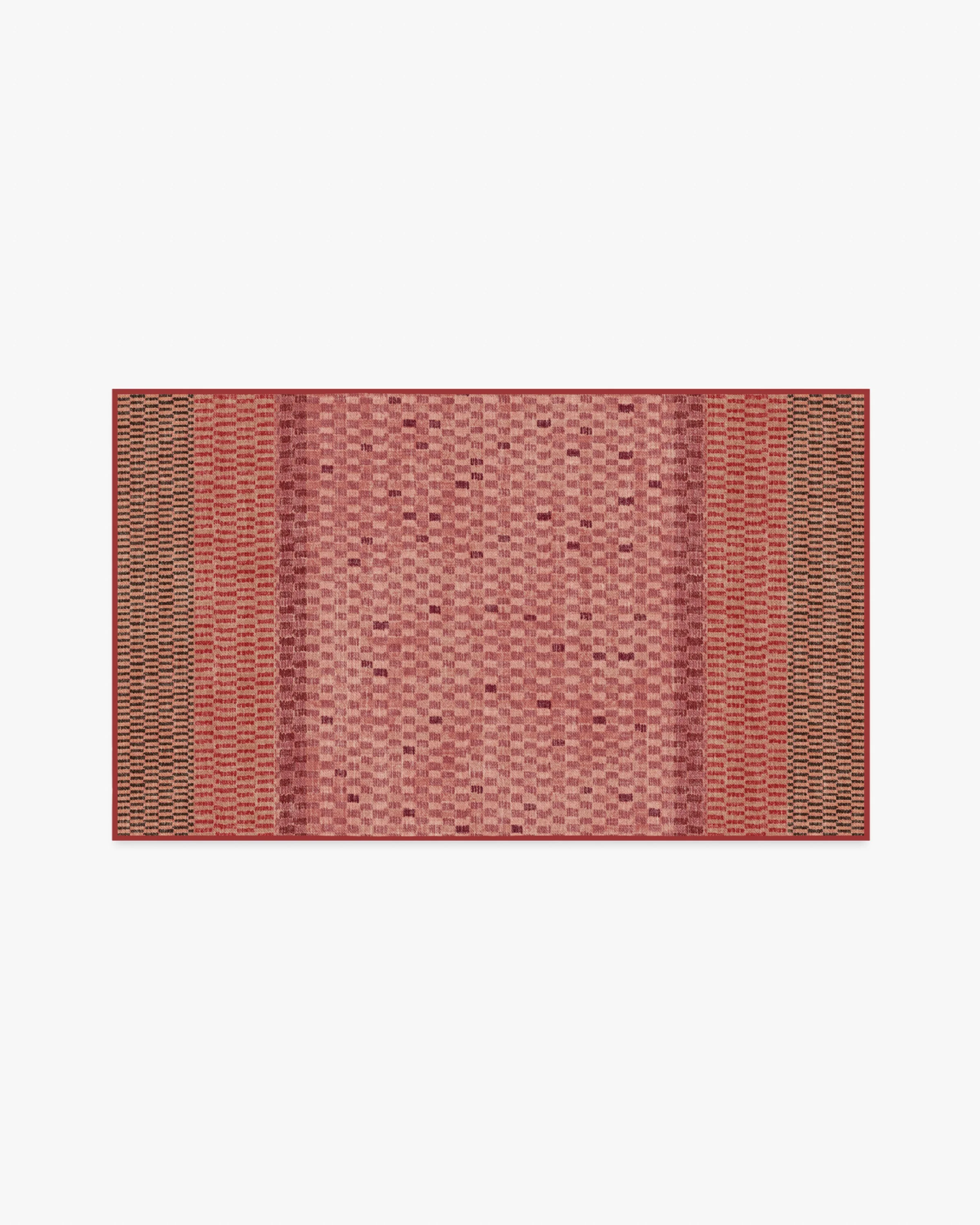 Mesa Check Red Flatwoven Rug - Image 4