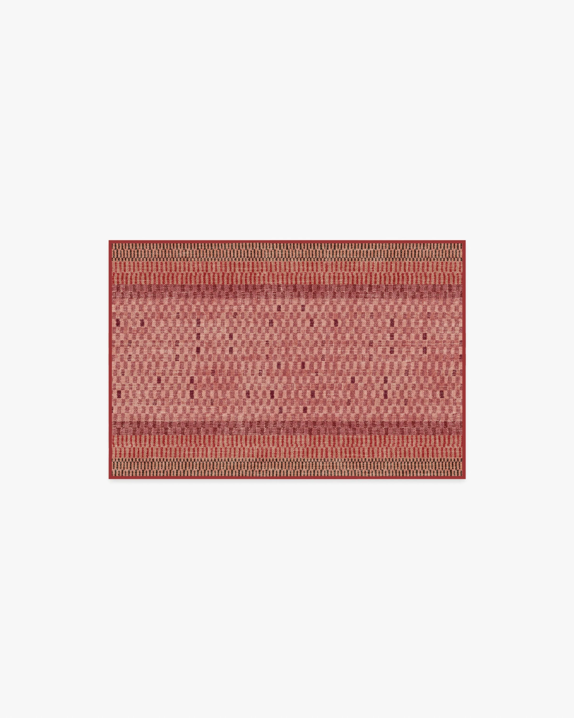 Mesa Check Red Flatwoven Rug - Image 8