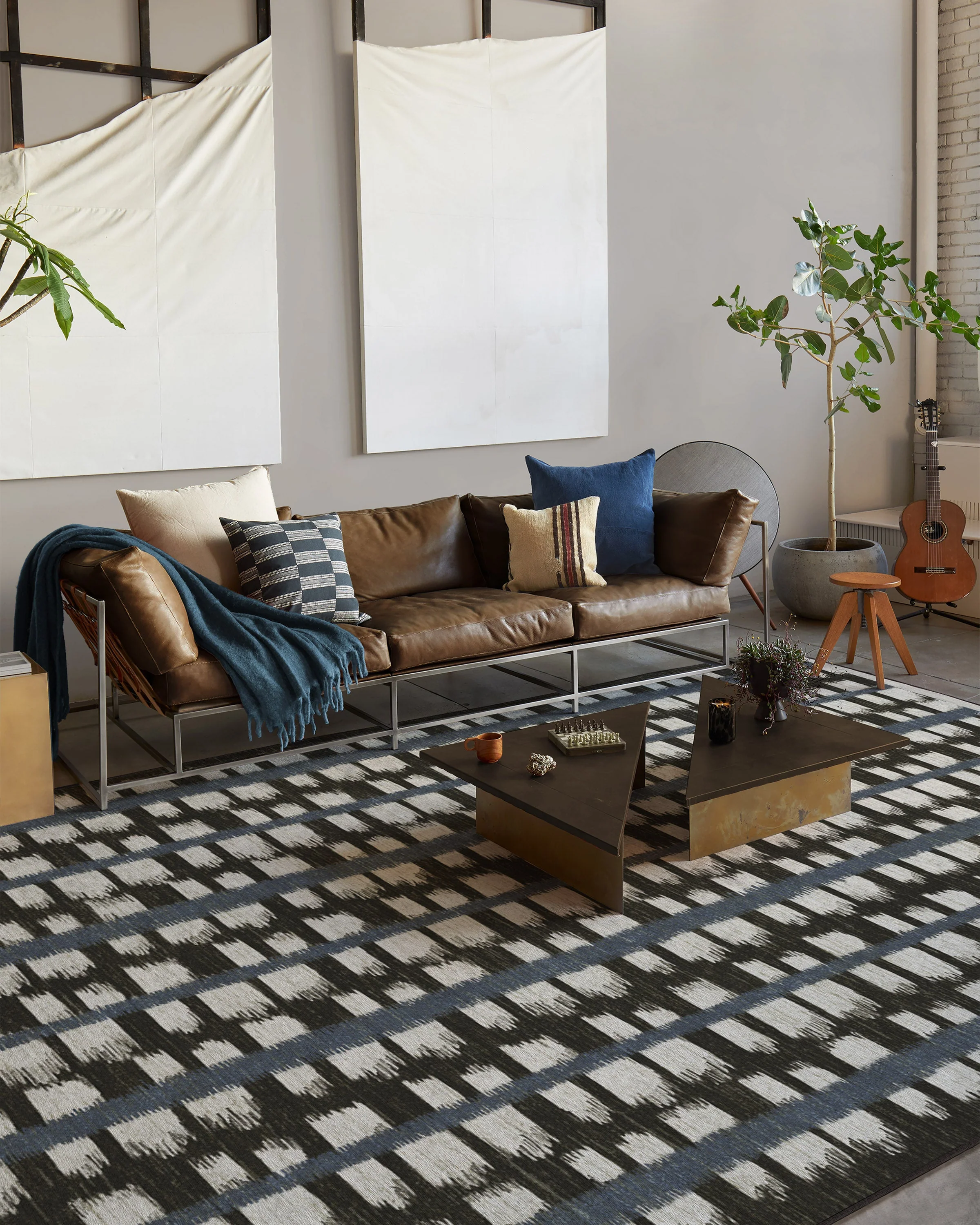 Berlin Charcoal & Sand Flatwoven Rug by Michael Michalsky - Image 7