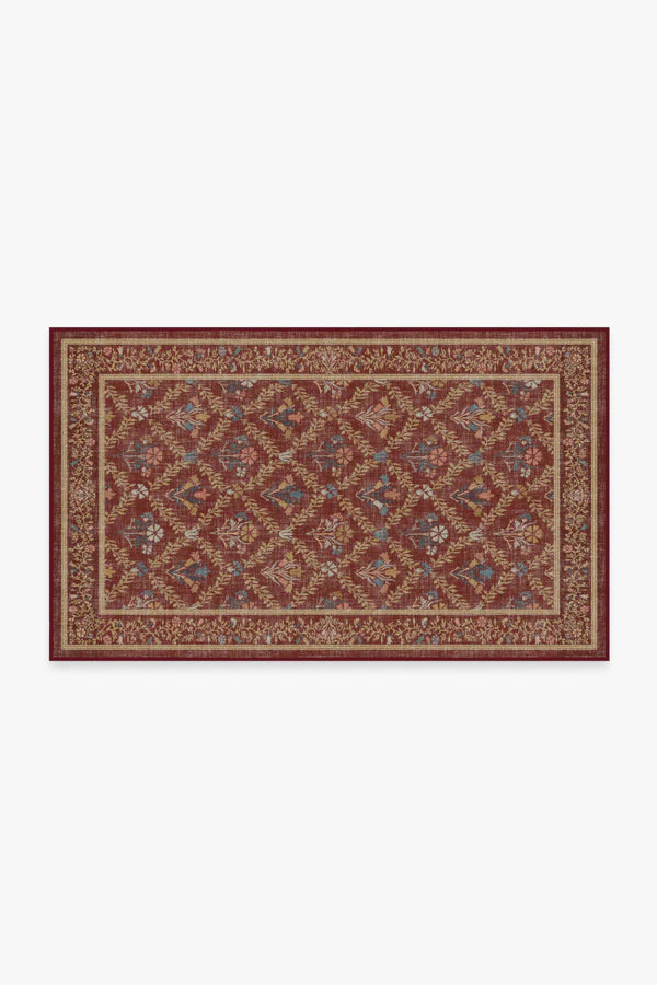 Bellflowers Amber Red Flatwoven Rug by Morris & Co. - Image 11