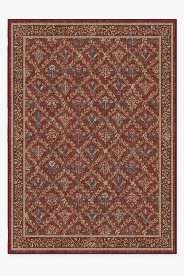 Bellflowers Amber Red Flatwoven Rug by Morris & Co. - Image 16