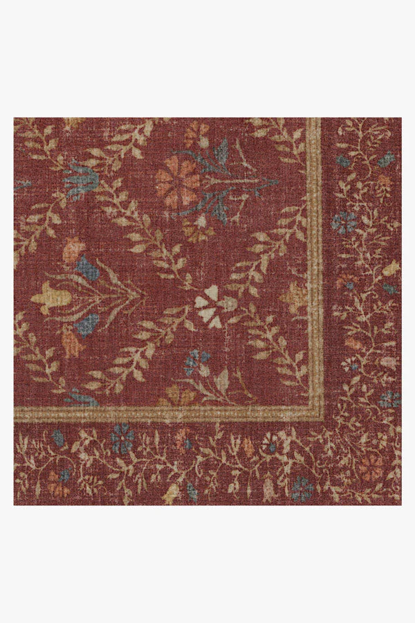 Bellflowers Amber Red Flatwoven Rug by Morris & Co. - Image 2