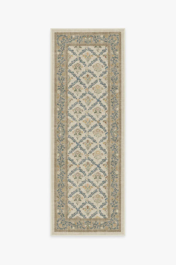 Bellflowers Ivory & Gold Flatwoven Rug by Morris & Co. - Image 9