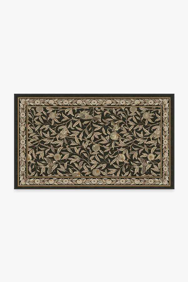 Bird & Pomegranate Soft Black Flatwoven Rug by Morris & Co. - Image 11