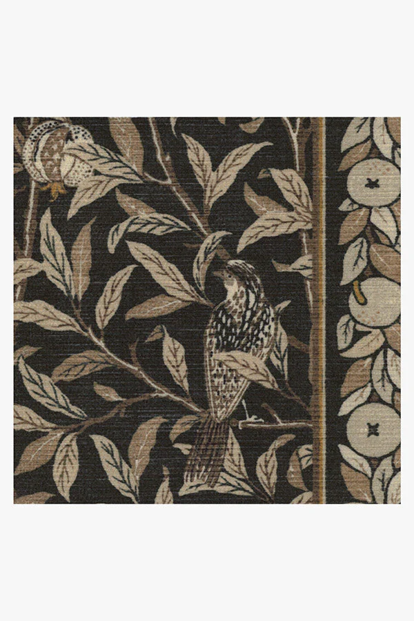 Bird & Pomegranate Soft Black Flatwoven Rug by Morris & Co. - Image 2