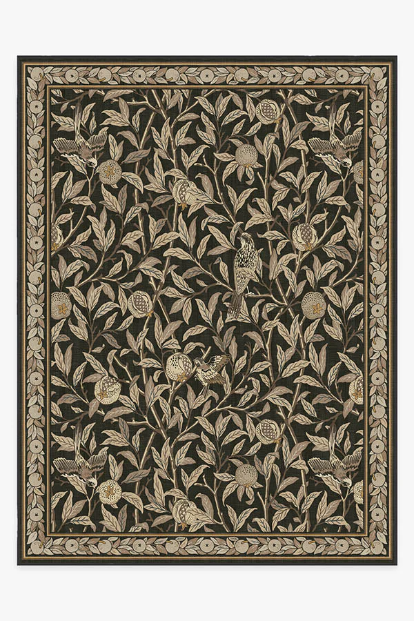 Bird & Pomegranate Soft Black Rug by Morris & Co. - Image 8