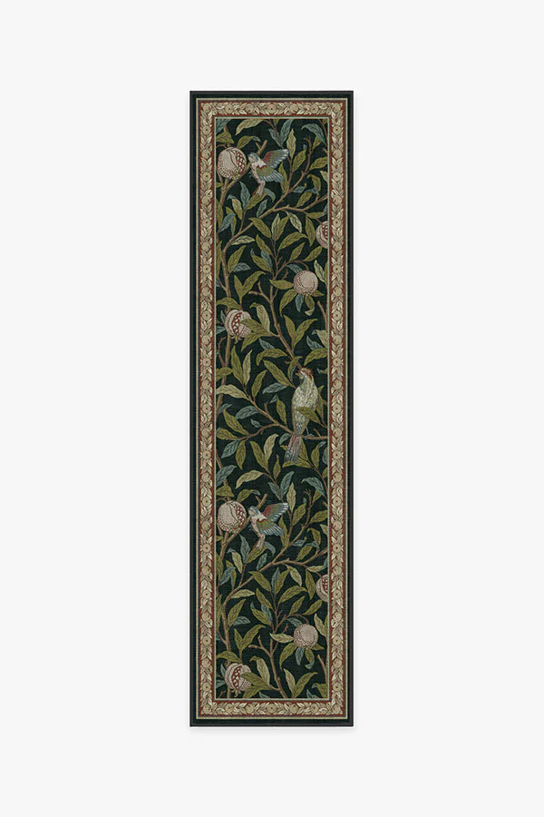 Bird & Pomegranate Teal Green Flatwoven Rug by Morris & Co. - Image 10