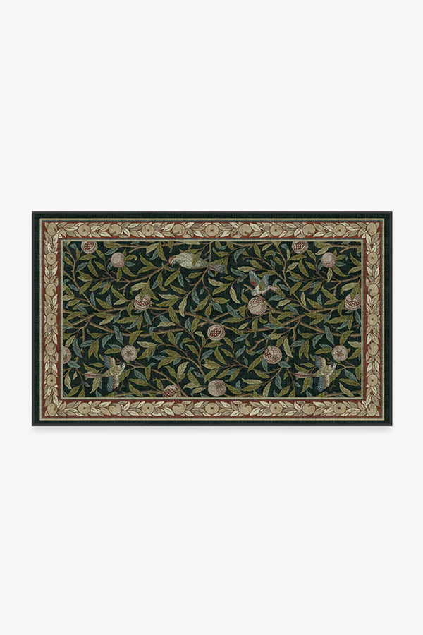 Bird & Pomegranate Teal Green Flatwoven Rug by Morris & Co. - Image 11