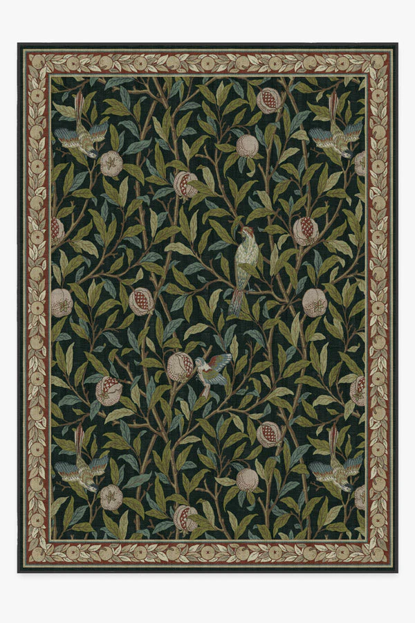 Bird & Pomegranate Teal Green Flatwoven Rug by Morris & Co. - Image 16