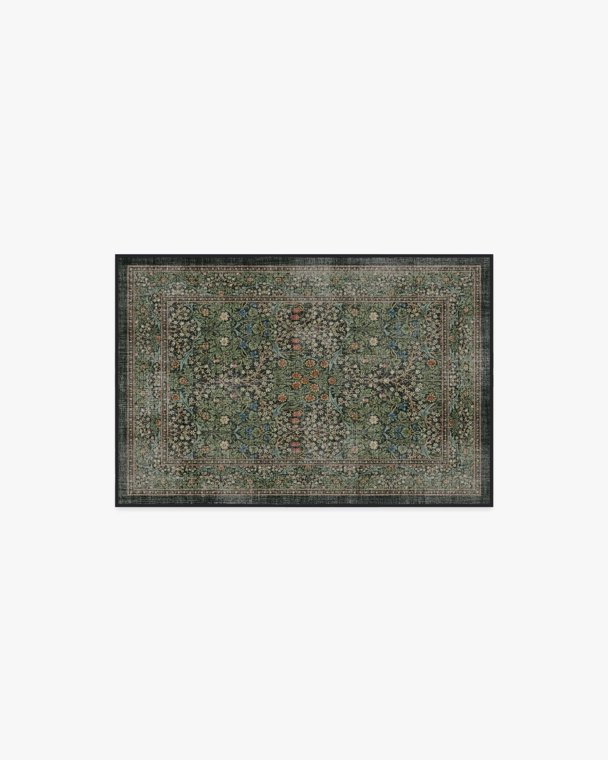 Blackthorn Forest Green Flatwoven Rug by Morris & Co. - Image 8
