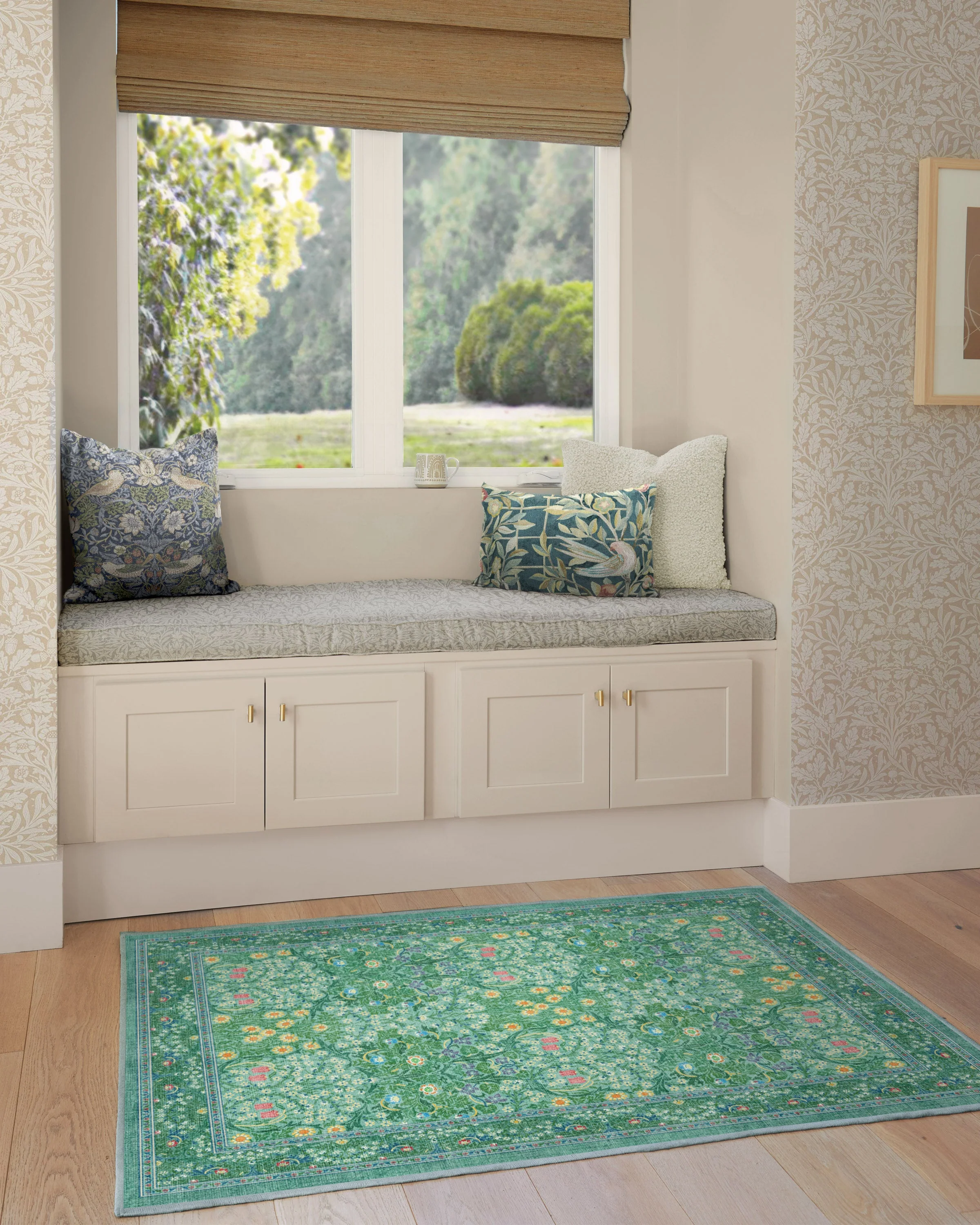 Blackthorn Multicolor Jade Flatwoven Rug by Morris & Co. - Image 6
